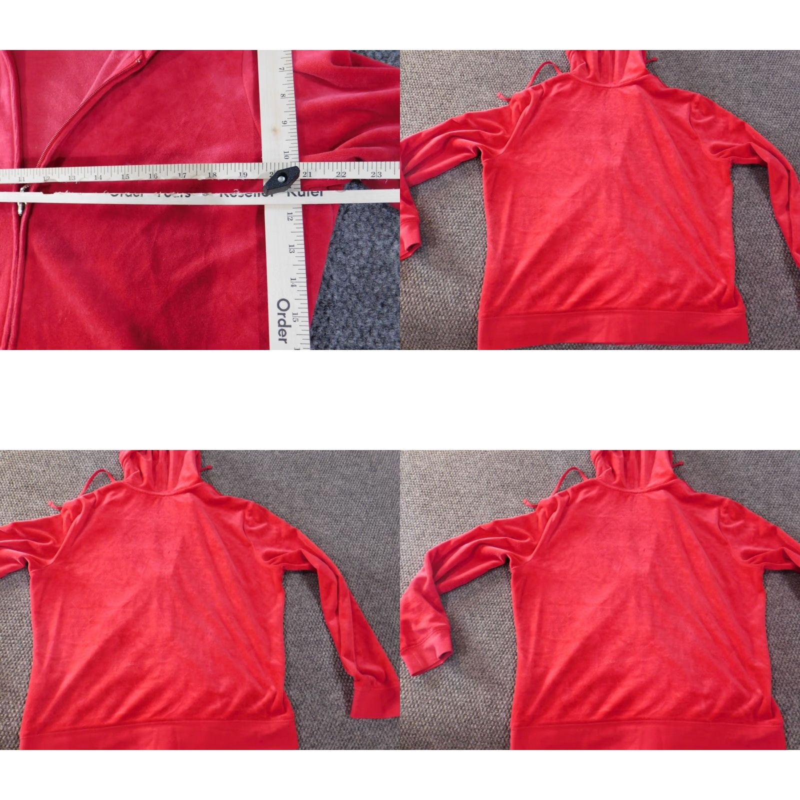 Vintage New York & Company Womens Sweater Full Zip Hoodie L Red Knit Polyester Raglan Sleeve Mock Neck Vintage? No Size L / US 10 / IT 46 - 8 Thumbnail