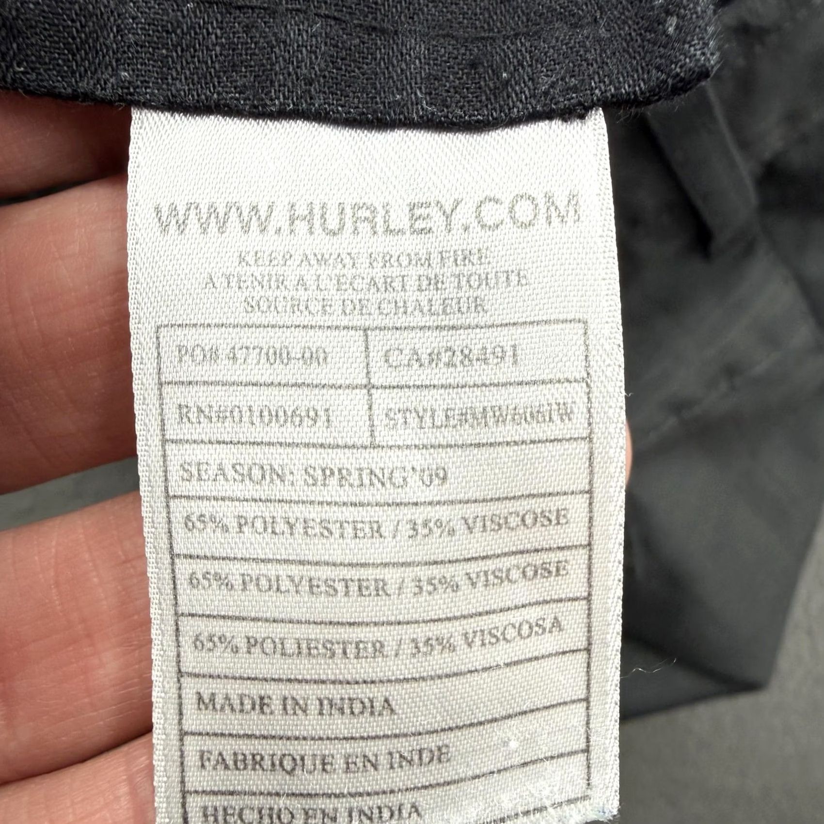 Hurley Hurley Shorts Mens 34 Gray Chino Polyester Inseam 10 in Casual Golf Summer Beach Plaid Logo Pockets Size US 34 / EU 50 - 7 Thumbnail