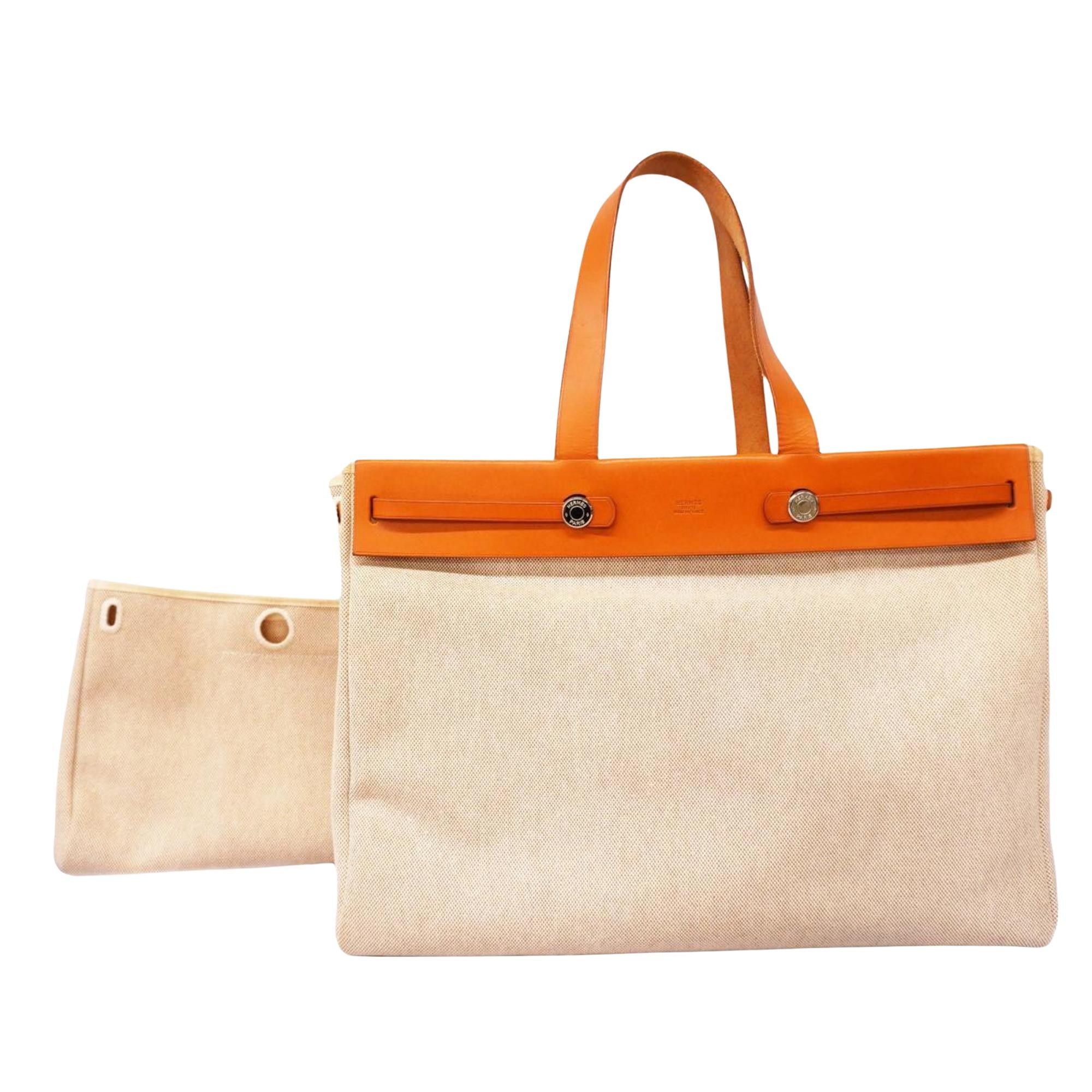 image of Hermes Herbag Tote in Beige, Women's