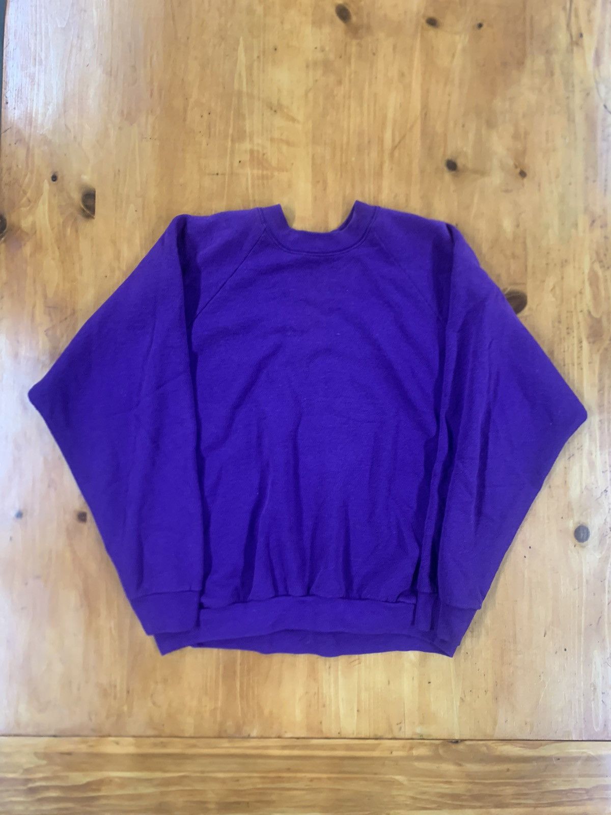 Vintage Vintage Crewneck 80s Purple Raglan Solid Crewneck Size US XXL / EU 58 / 5 - 1 Thumbnail