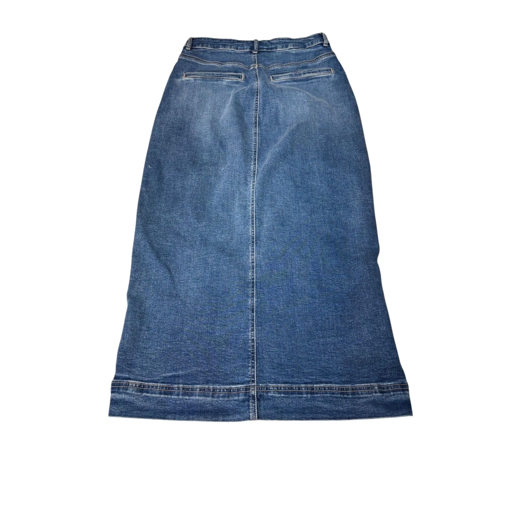Vintage Bagatelle Collection Denim Skirt Womens 31W L35 Blue Blend Button Front Maxi Size 32" / US 10 / IT 46 - 6 Thumbnail
