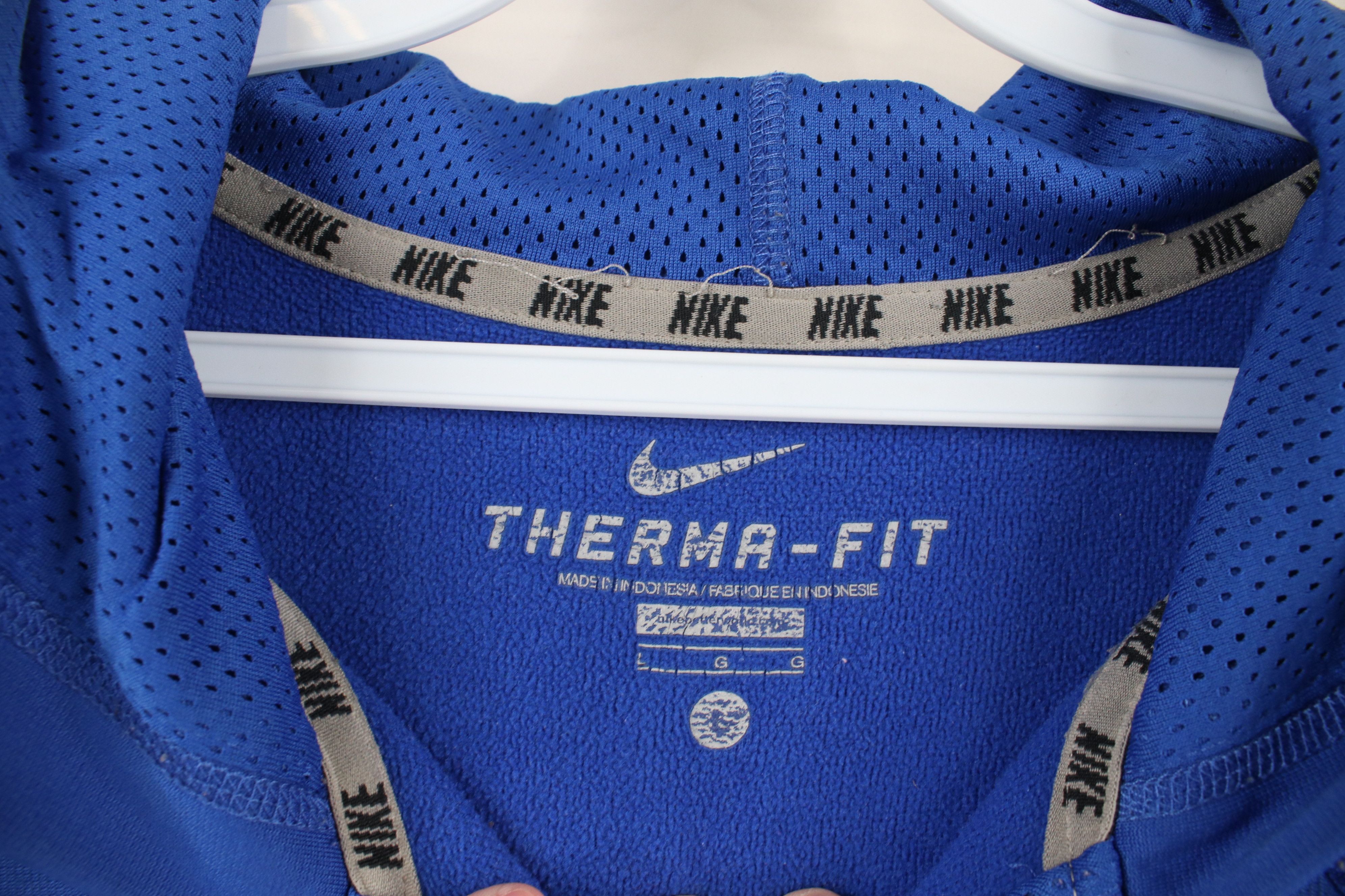 Nike × Vintage Vintage Y2K Nike Therma Fit Monochrome Full Zip Hoodie Blue Size US L / EU 52-54 / 3 - 13 Thumbnail