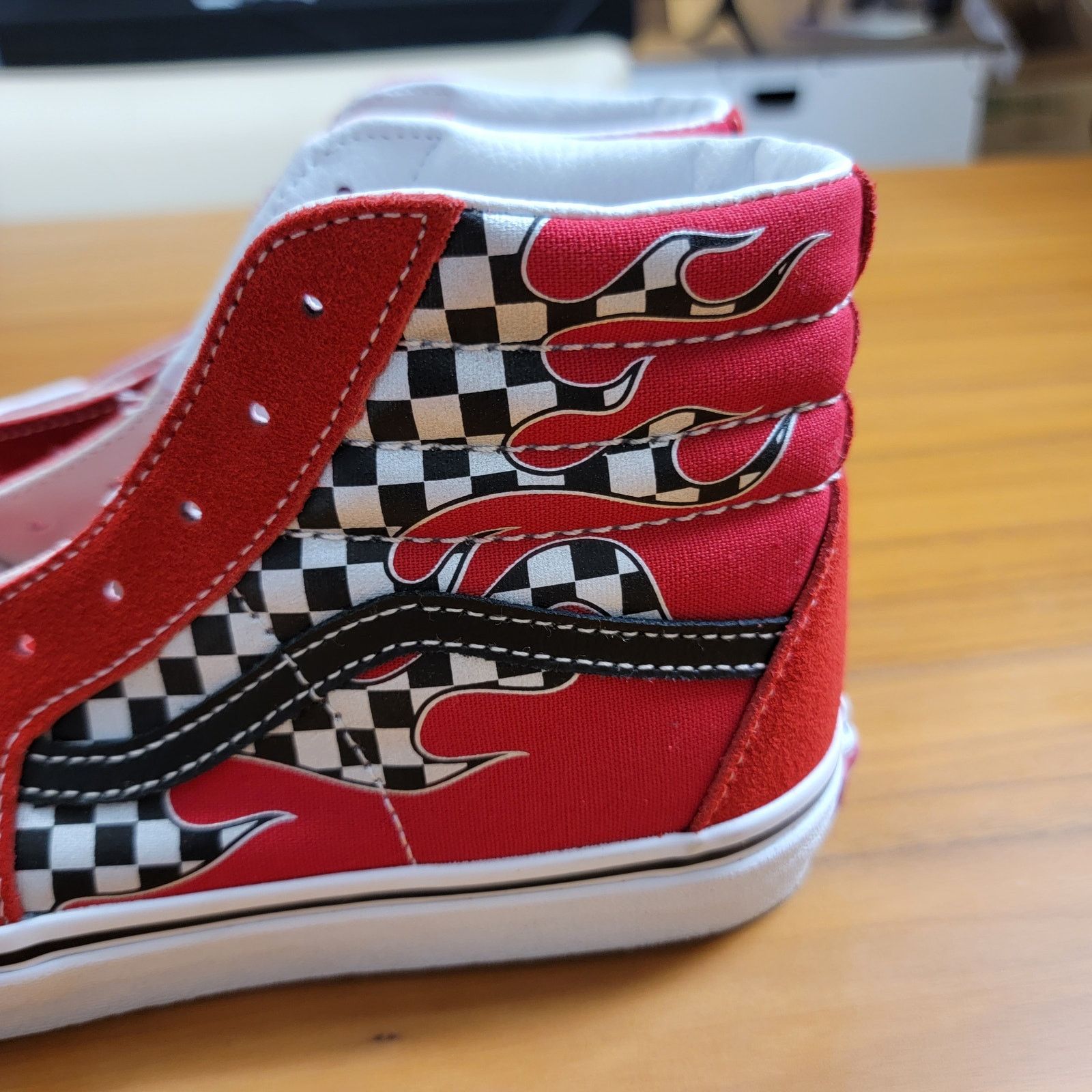 Vans Vans Sk8-Hi ReflectCheckFlame Red Sneakers Sz 7 VN0A4UI2IZQ Size US 7 / IT 37 - 3 Thumbnail