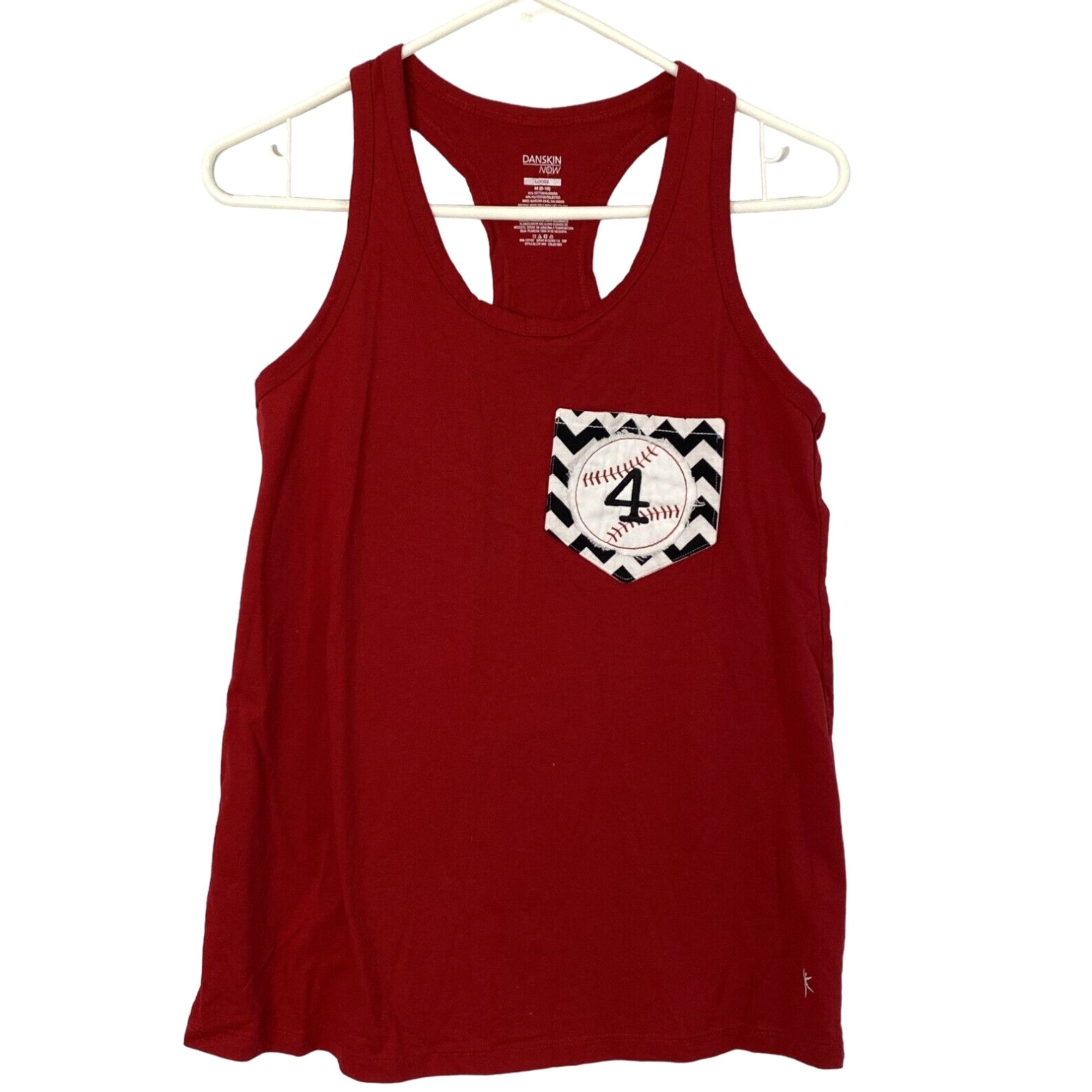 Vintage Four Danskin Women s Red Loose Fitting Sleeveless Racerback Activewear Tank Tops in Medium Size for 8 10 Figures Grailed