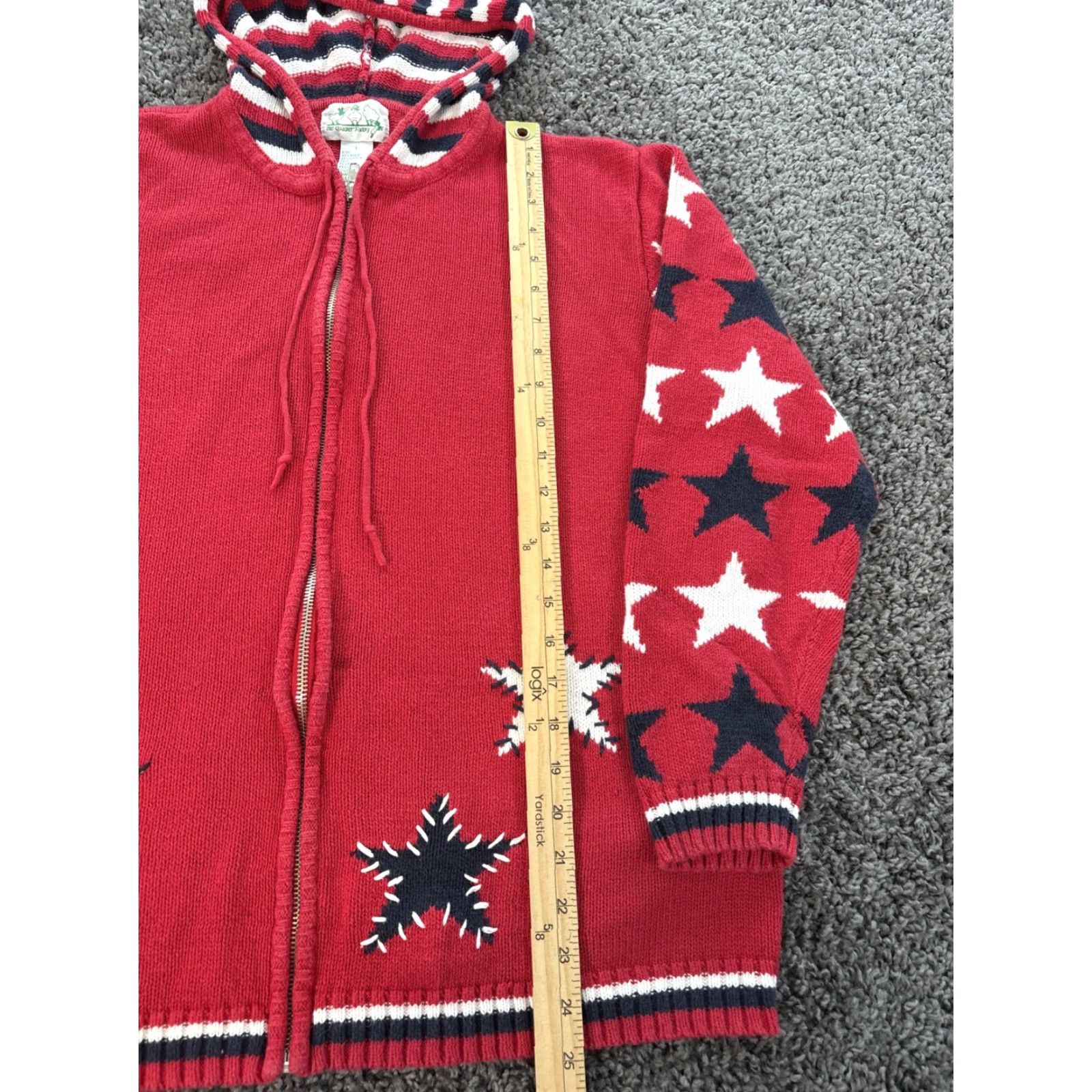 Quacker Factory VINTAGE Quacker Factory Hoodie Womens L USA American Flag Red Stripes 90s Size L / US 10 / IT 46 - 2 Thumbnail