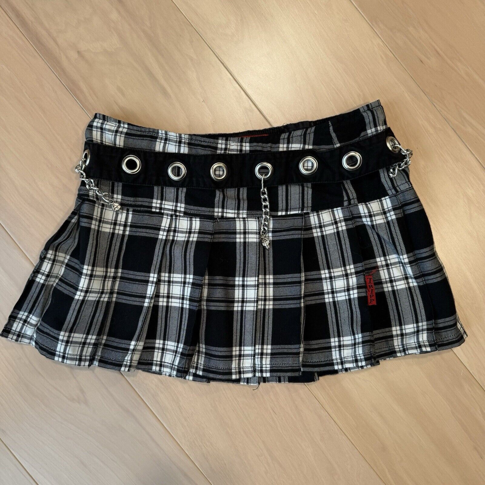 Tripp NYC × Vintage Vintage Tripp NYC Skirt Medium White Black Plaid Mini Tutu Size 28" / US 6 / IT 42 - 2 Thumbnail