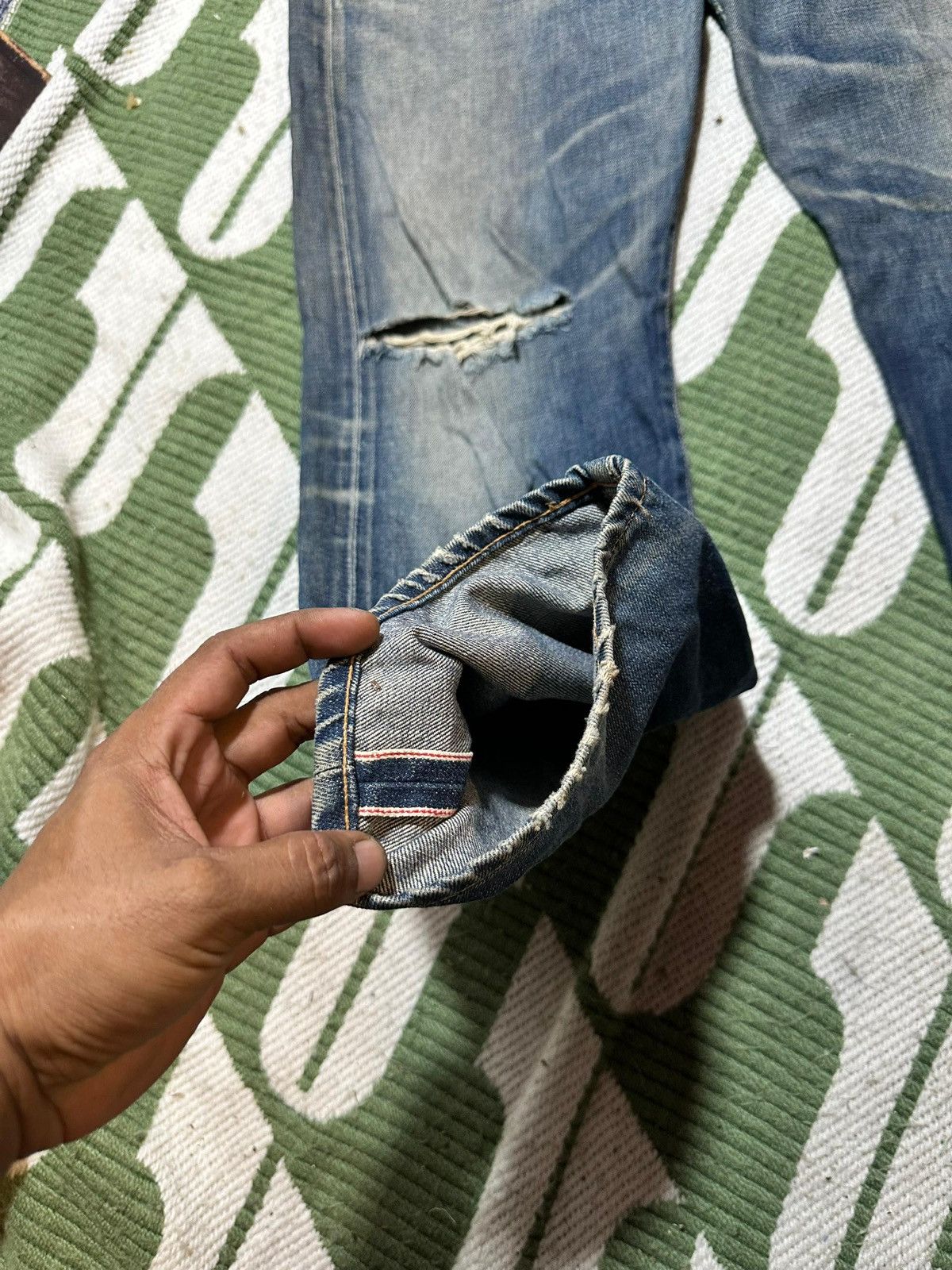 Edwin EDWIN 505 SX Selvedge Distressed Jeans Size US 34 / EU 50 - 6 Thumbnail
