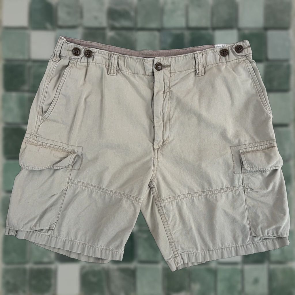 Polo Ralph Lauren VINTAGE Polo Ralph Lauren Shorts Men 38 Beige Cargo Pocket 8 in Zip Casual Travel 90s Army Mens Size US M / EU 48-50 / 2 - 1 Thumbnail