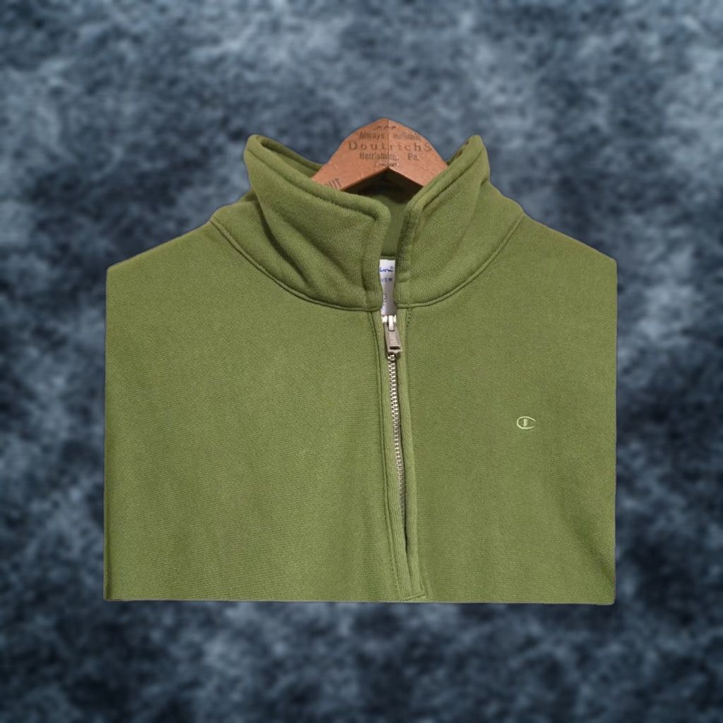 Champion VINTAGE Champion Reverse Weave Sweatshirt Mens Small Green Zip Pullover Reversible Side Left Pen Mark Size US S / EU 44-46 / 1 - 1 Thumbnail