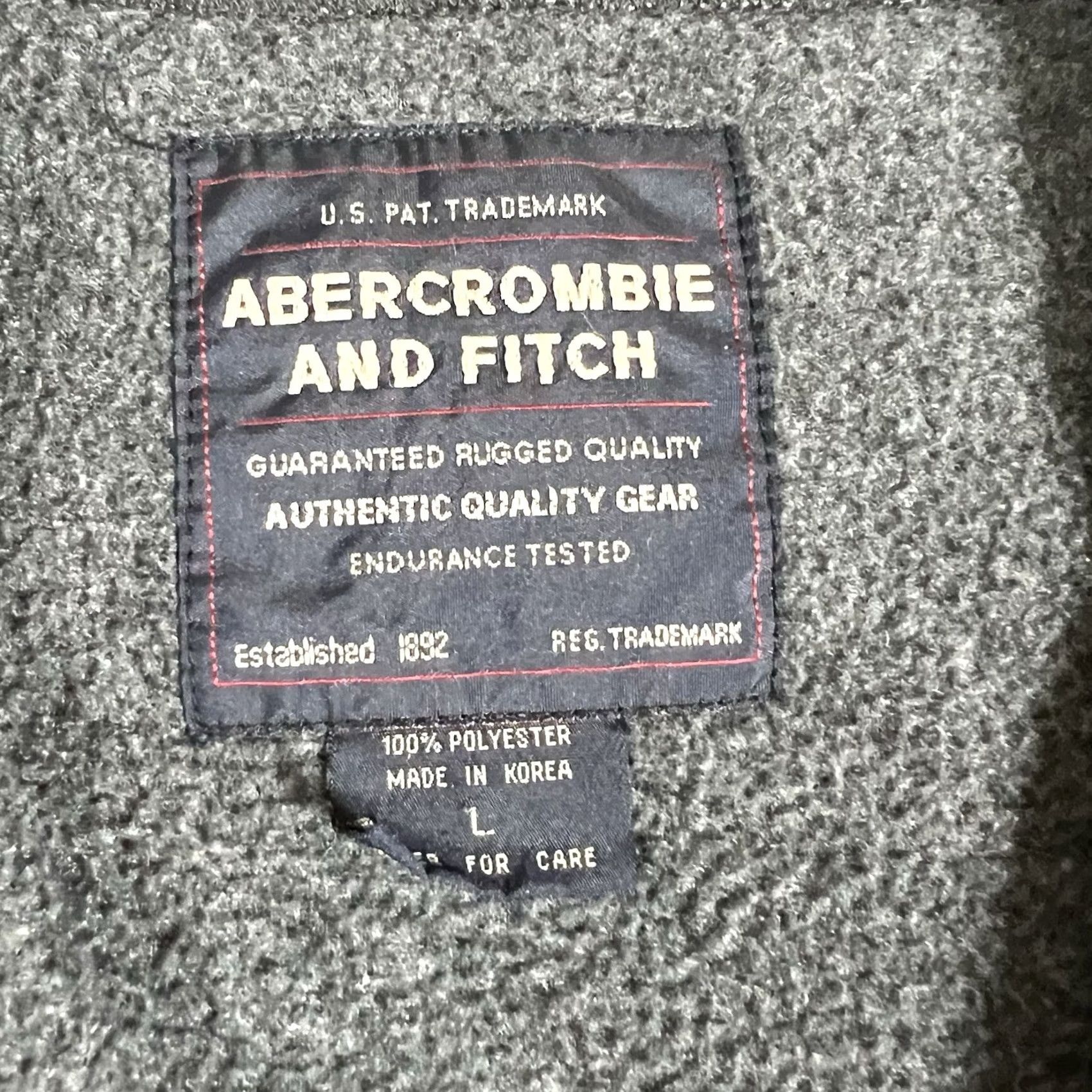Abercrombie & Fitch VINTAGE Abercrombie & Fitch Fleece Jacket Grey Outdoor L Mens Size Large Cotton Sherpa 2000s Y2K Size US L / EU 52-54 / 3 - 4 Thumbnail