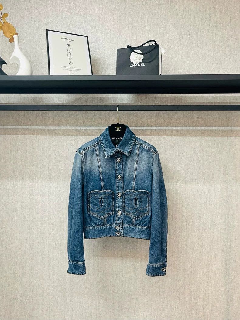 Chanel Chanel Denim Jacket with Button Front- DMC Size US M / EU 48-50 / 2 - 1 Thumbnail