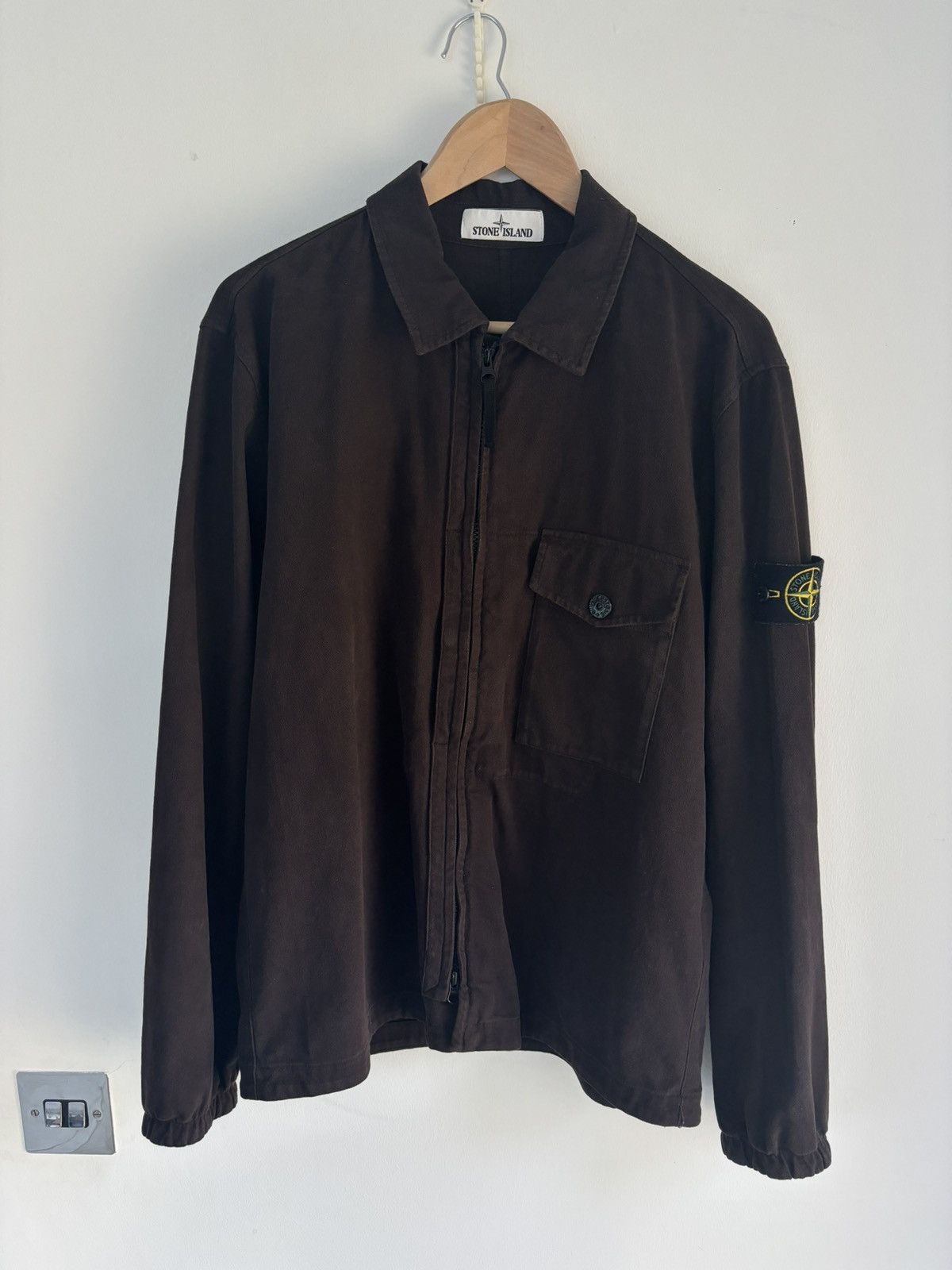 image of Stone Island Brown Zip Jacket, Men's (Size Medium)