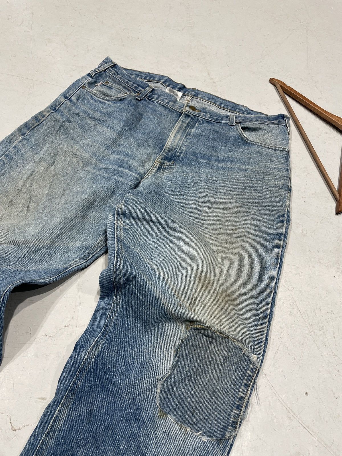Carhartt × Vintage 90s Carhartt Patched Carpenter Pants Size US 40 / EU 56 - 3 Thumbnail