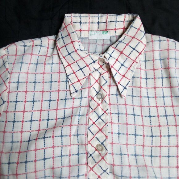 Sears Vintage 60s MCM Sears Dots Grid Checker Button Shirt Size US L / EU 52-54 / 3 - 1 Thumbnail