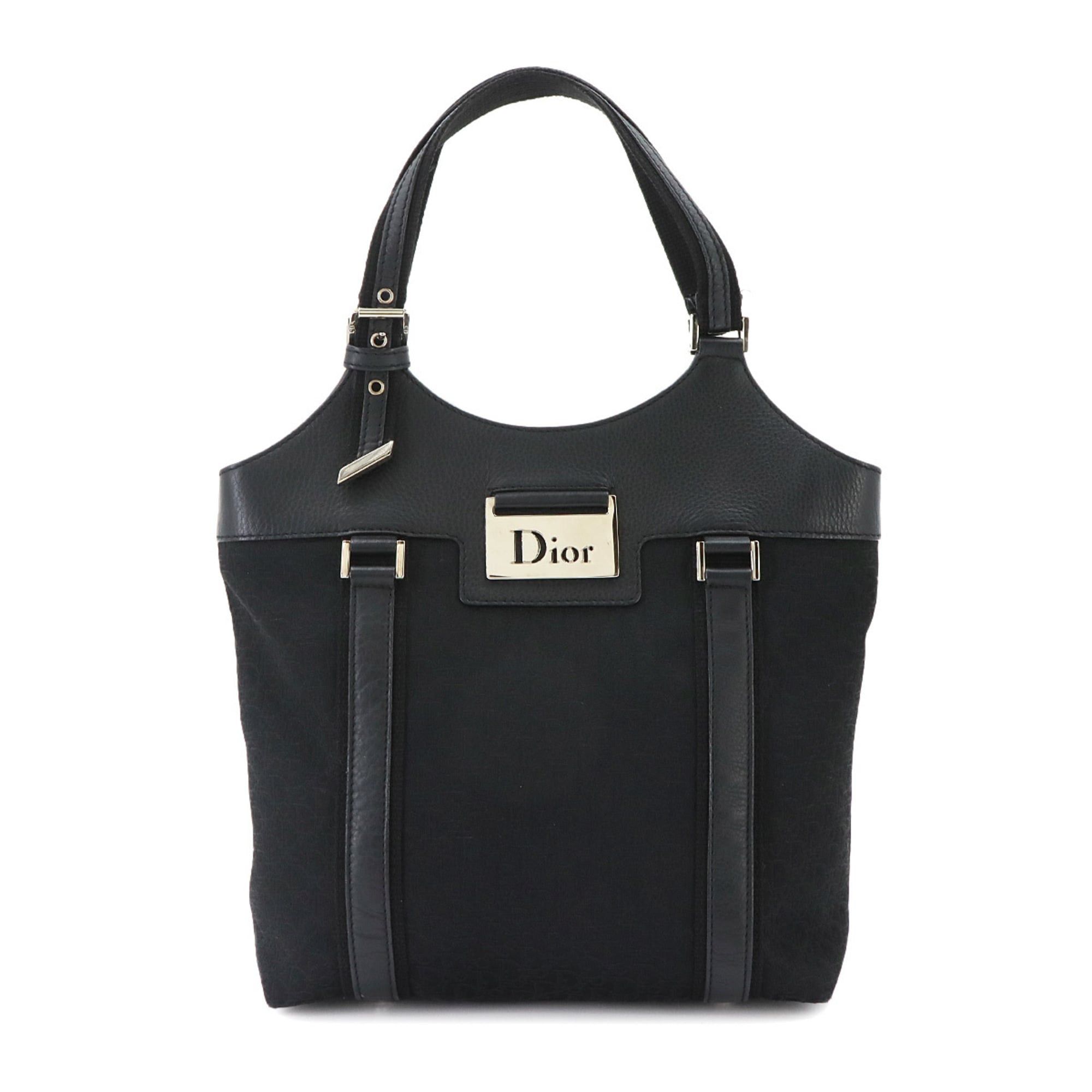 Dior Christian Dior Trotter Street Chic Tote Handbag, Canvas and Leather, Black Size ONE SIZE - 1 Thumbnail