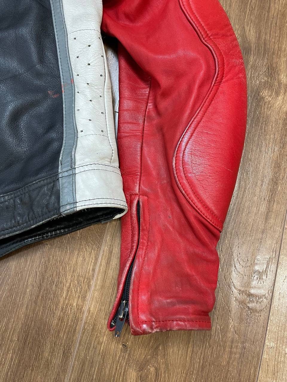 Genuine Leather × Vintage Vintage Genuine Leather 90’s Y2K Red Racing IXS Faded Jacket Size US M / EU 48-50 / 2 - 20 Thumbnail