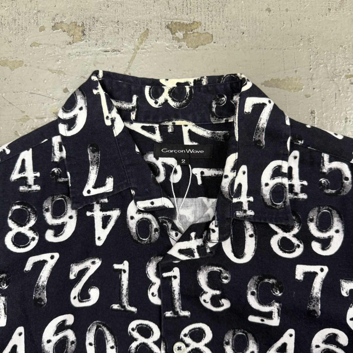 Japanese Brand Garcon Wave Homme Deux Margiela Style Number Button Up Shirt Size US M / EU 48-50 / 2 - 3 Thumbnail