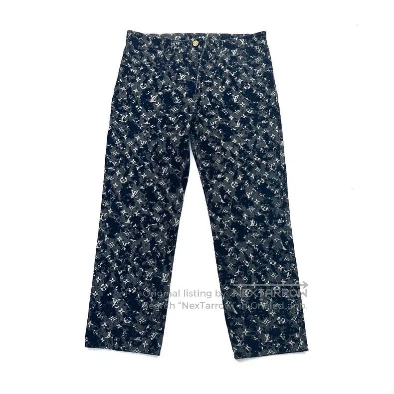 Louis Vuitton Louis Vuitton Letter presbyopic flocked full print trouser Size US 34 / EU 50 - 1 Thumbnail