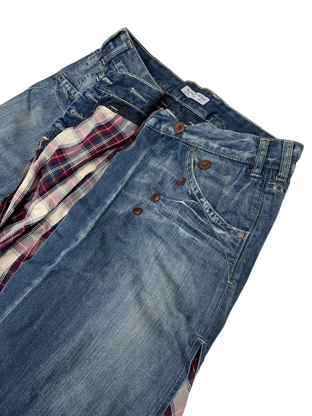 Tommy Hilfiger × Vintage Vintage y2k Tommy Hilfiger Deconstructed Denim Skirt Size 34" / US 12 / IT 48 - 8 Thumbnail