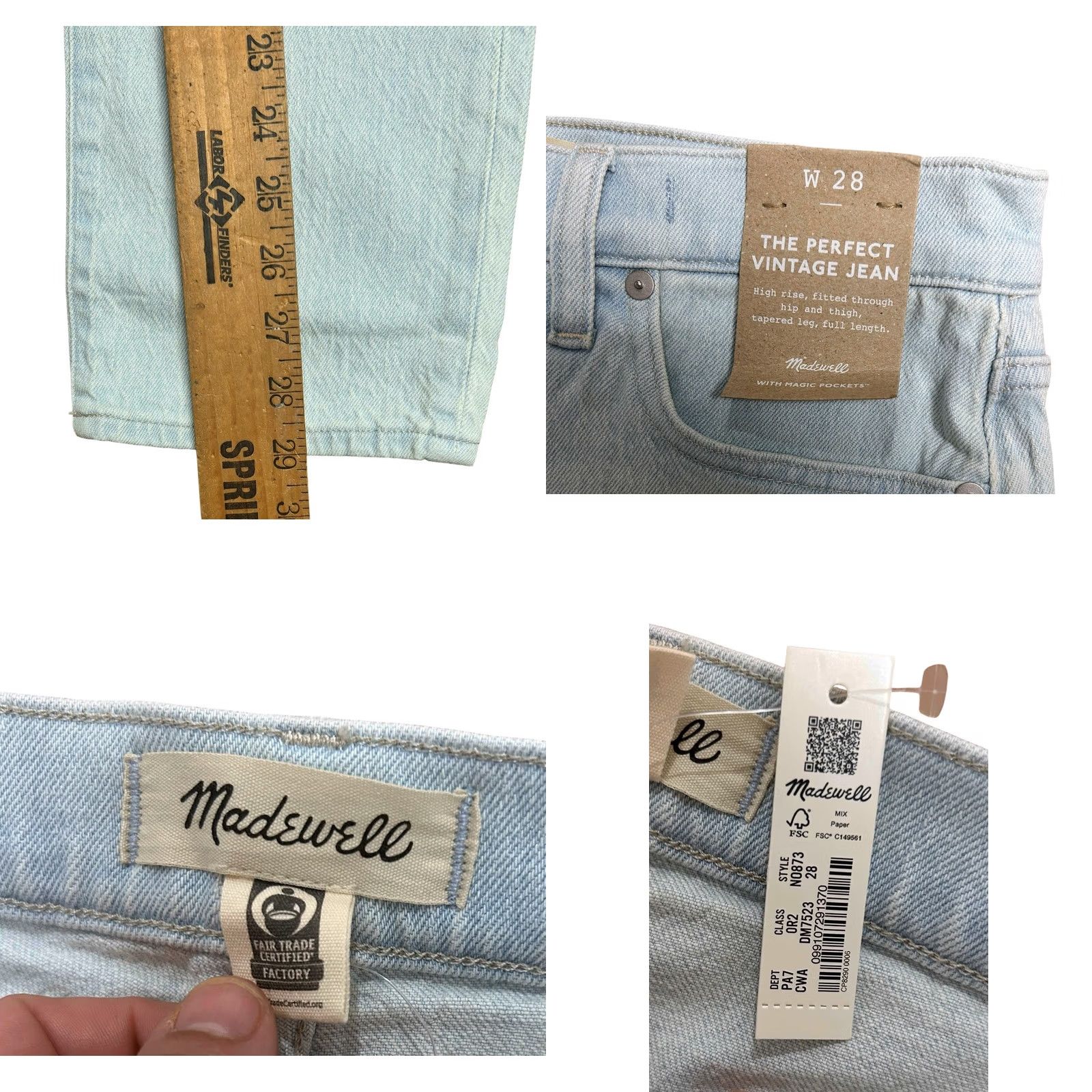 Madewell Madewell Jeans Women 28 Blue Denim The Perfect Vintage Jean Tapered Leg NWT New Jeans Size 28" / US 6 / IT 42 - 8 Thumbnail