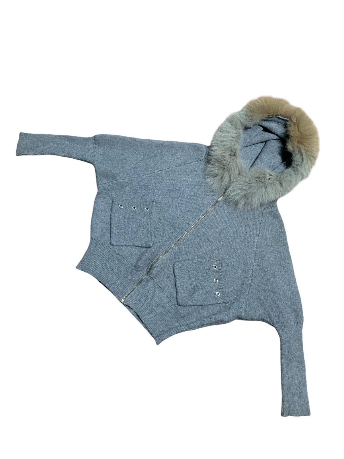 14th Addiction Japanese heavyweight knit eyelet batwing fur hoodie Size US L / EU 52-54 / 3 - 3 Thumbnail