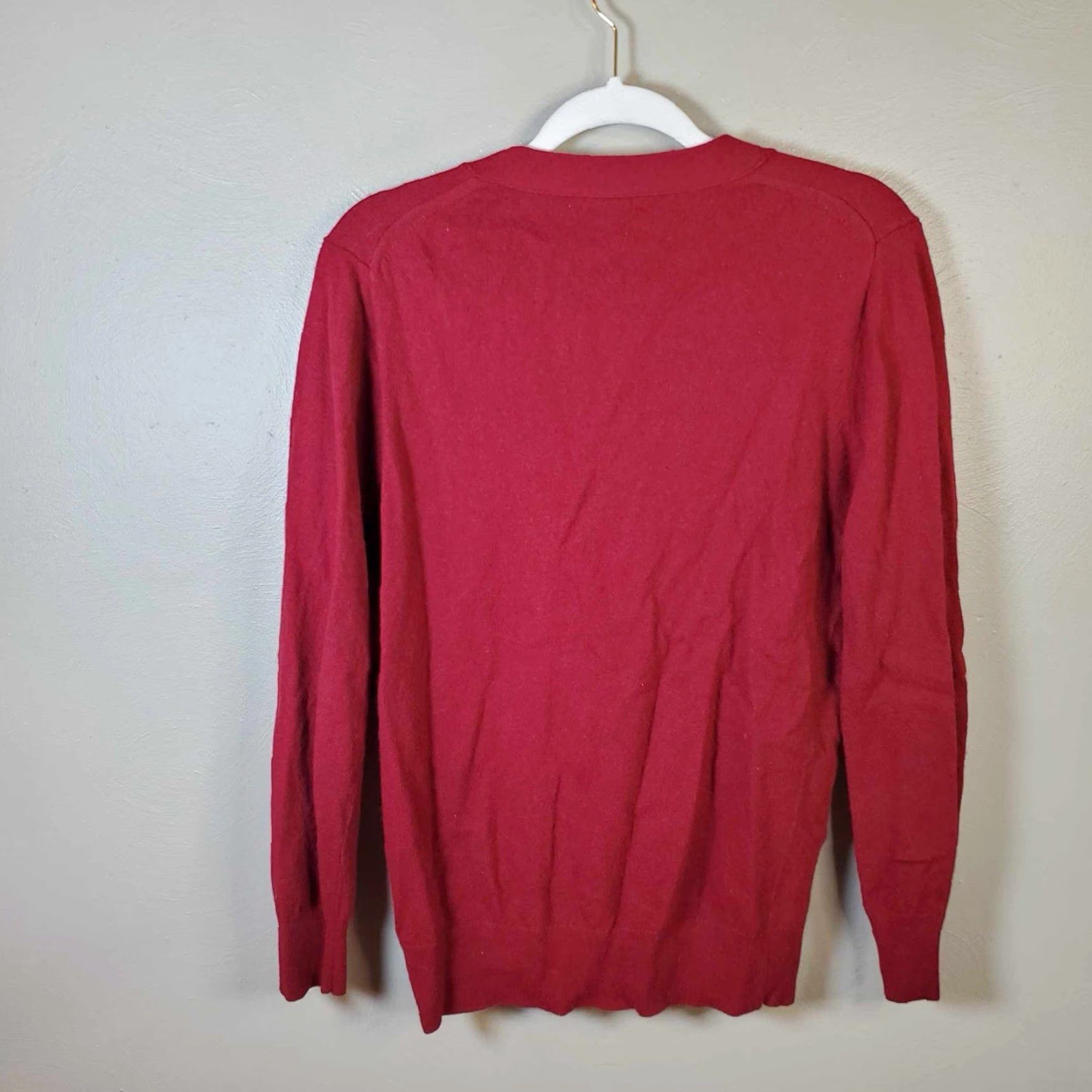 J.Crew J.CREW Cardigan Wool Blend Long Sleeve Button Up Red M Womens Shirt Size M / US 6-8 / IT 42-44 - 5 Thumbnail
