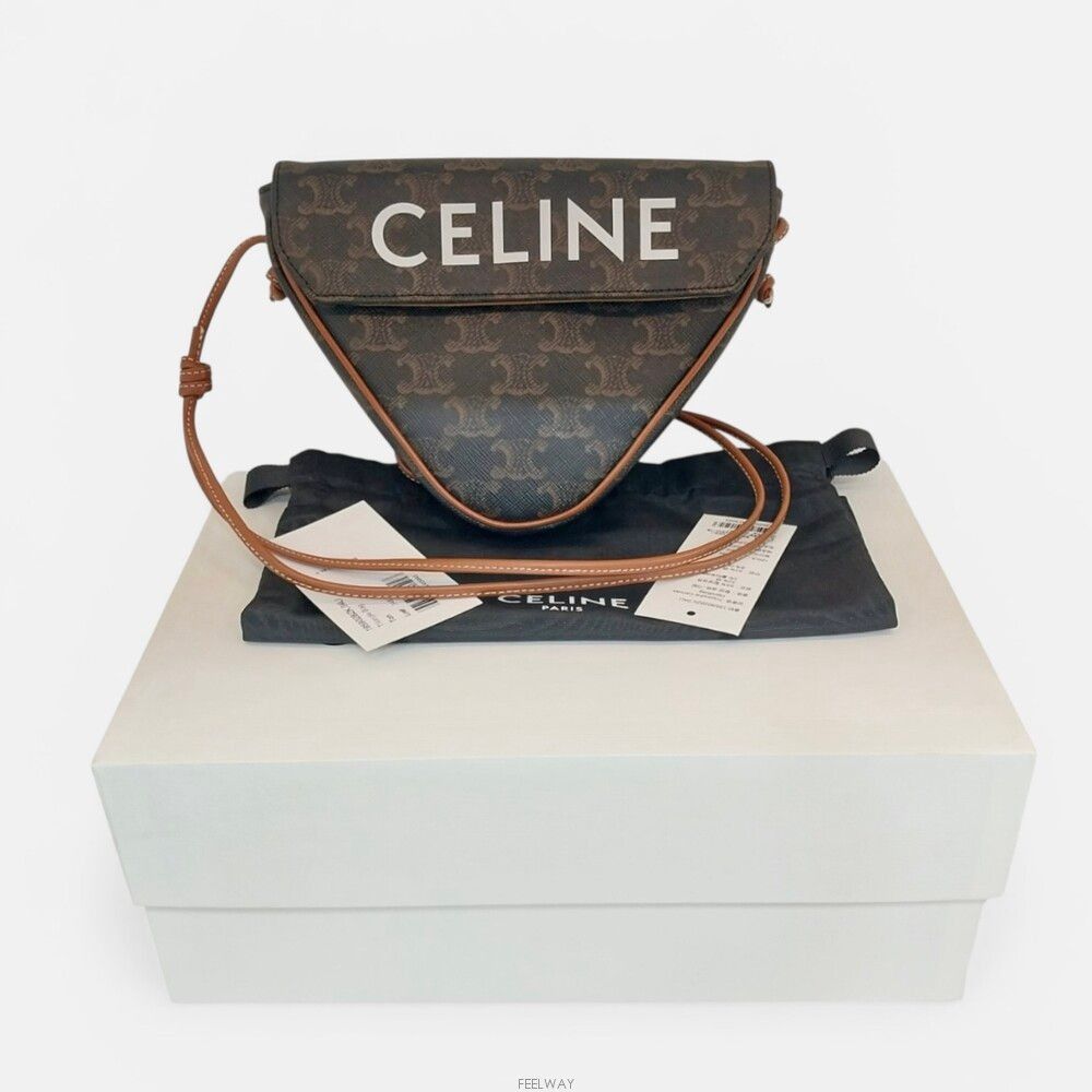 Celine Triomphe Canvas Tan Triangle Crossbody Bag Size ONE SIZE - 1 Thumbnail