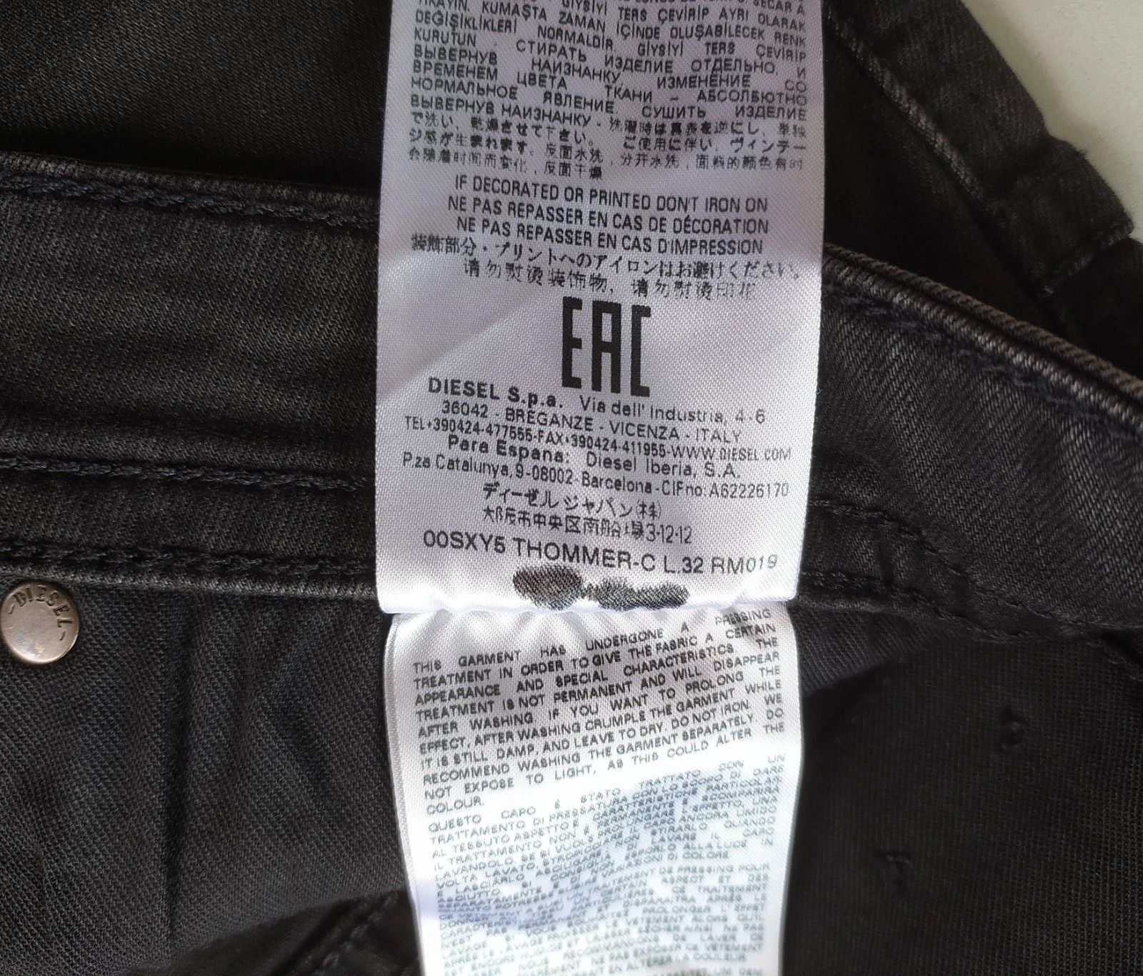 Diesel Diesel THOMMER-C L.32 MENS JEANS T/9612 Size US 36 / EU 52 - 10 Thumbnail