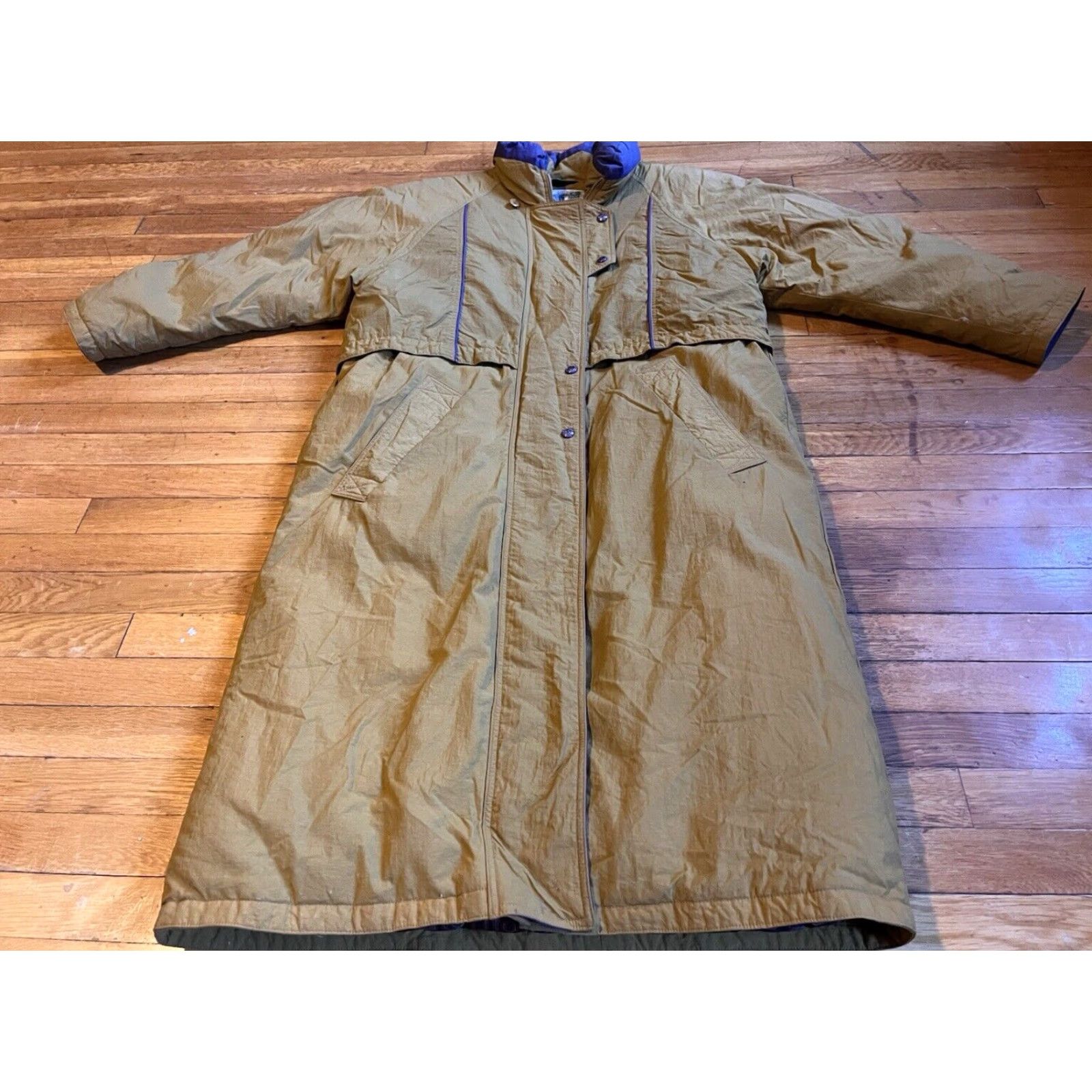 Vintage VINTAGE Cyclone Winter Club D’Hiver Long Ski Jacket Women’s 14 Gold 90s Size XL / US 12-14 / IT 48-50 - 2 Thumbnail