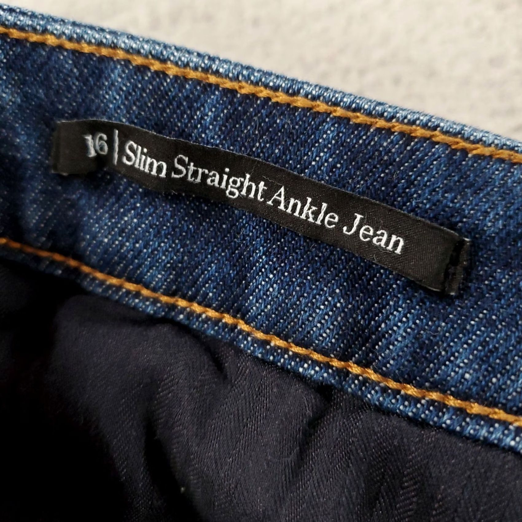 Talbots Talbots Slim Straight Ankle Jeans Womens Size 16 Dark Blue Wash Slimming Stretch Denim 5-Pocket Inseam 27in Size 38" / US 16 / IT 52 - 7 Thumbnail