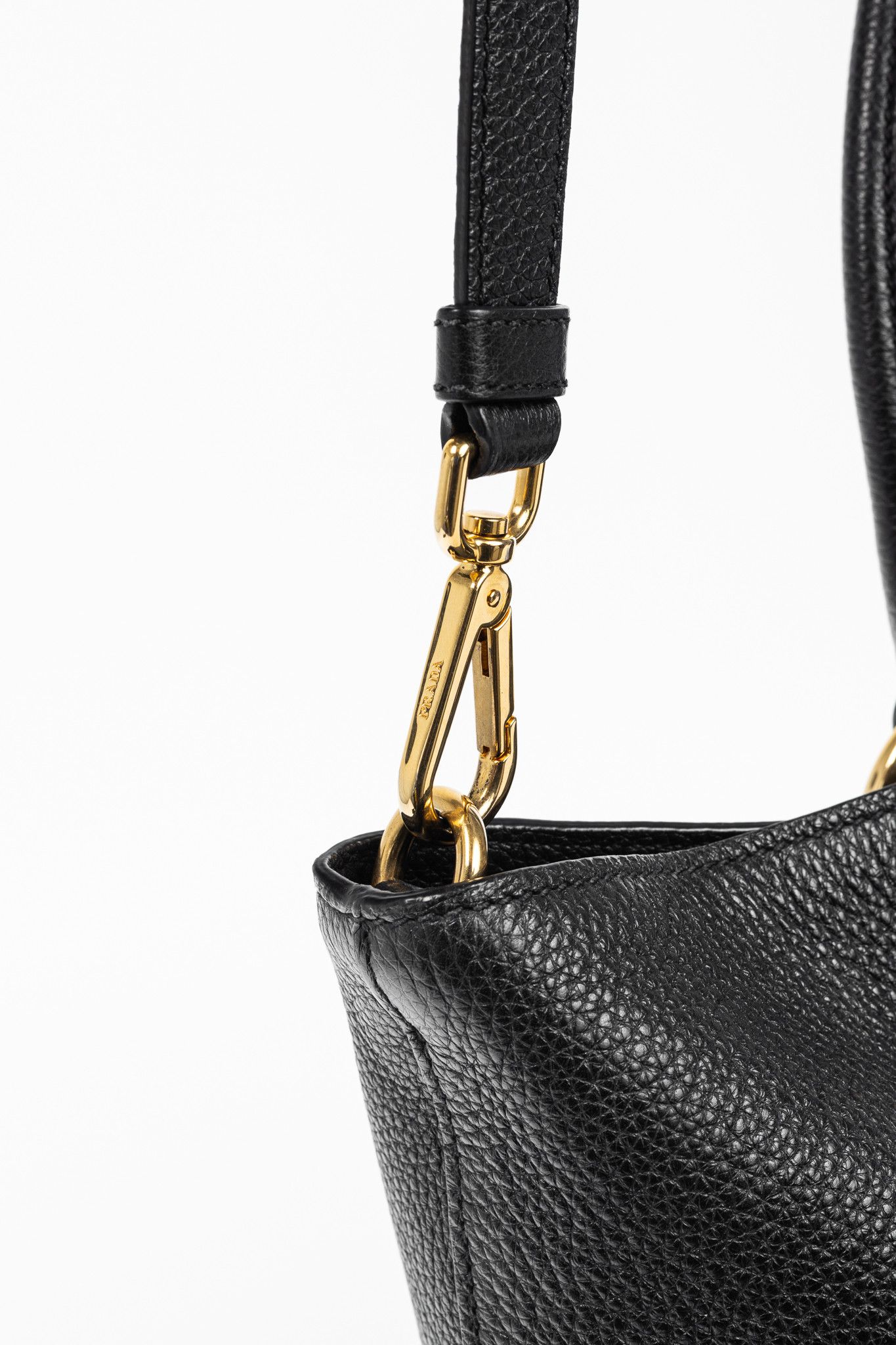 Prada Prada Nero Vitello Phenix Leather Shopping Tote Size ONE SIZE - 7 Thumbnail