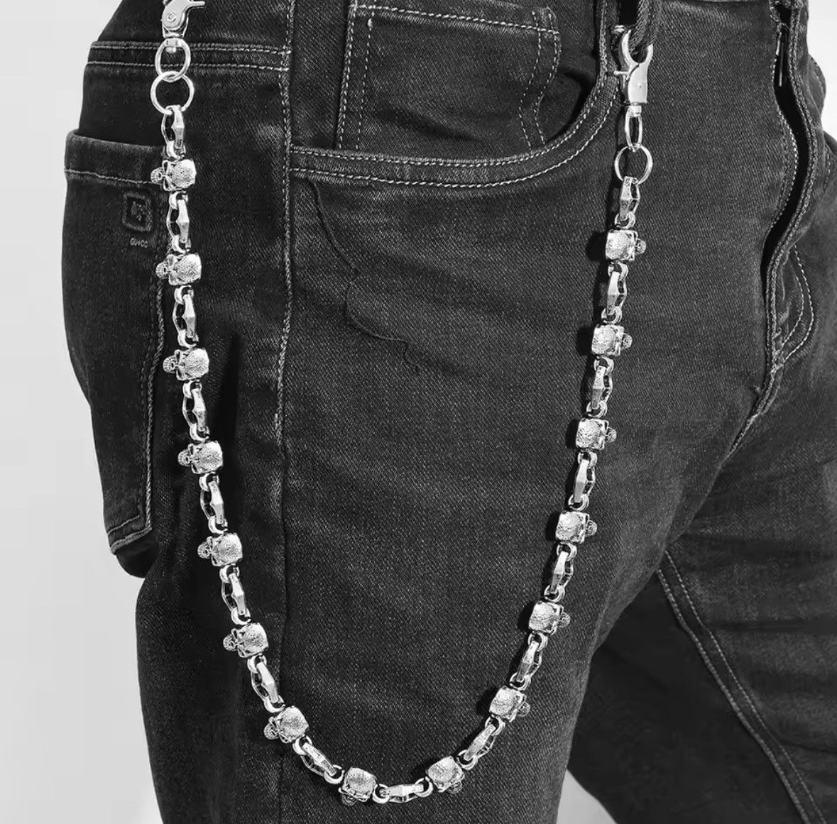 Other Punk Rocker Metal Skull KeyChain Jean Wallet Belt Chain Size ONE SIZE - 2 Thumbnail