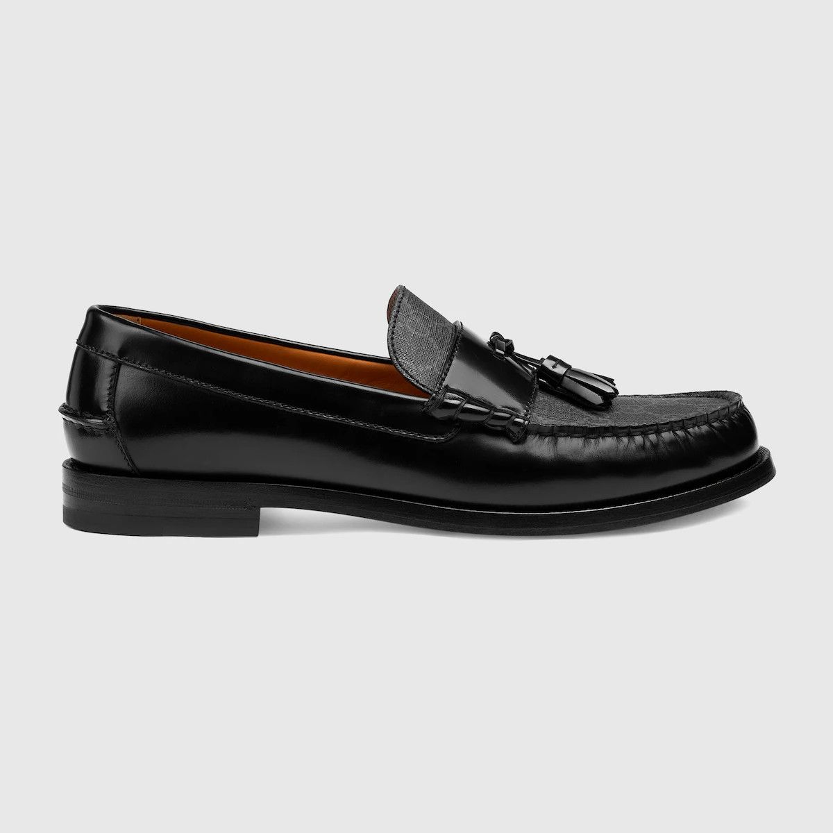 Gucci GUCCI LOAFERS SHOES BUCKLE LEATHER BLACK 673817 17X30