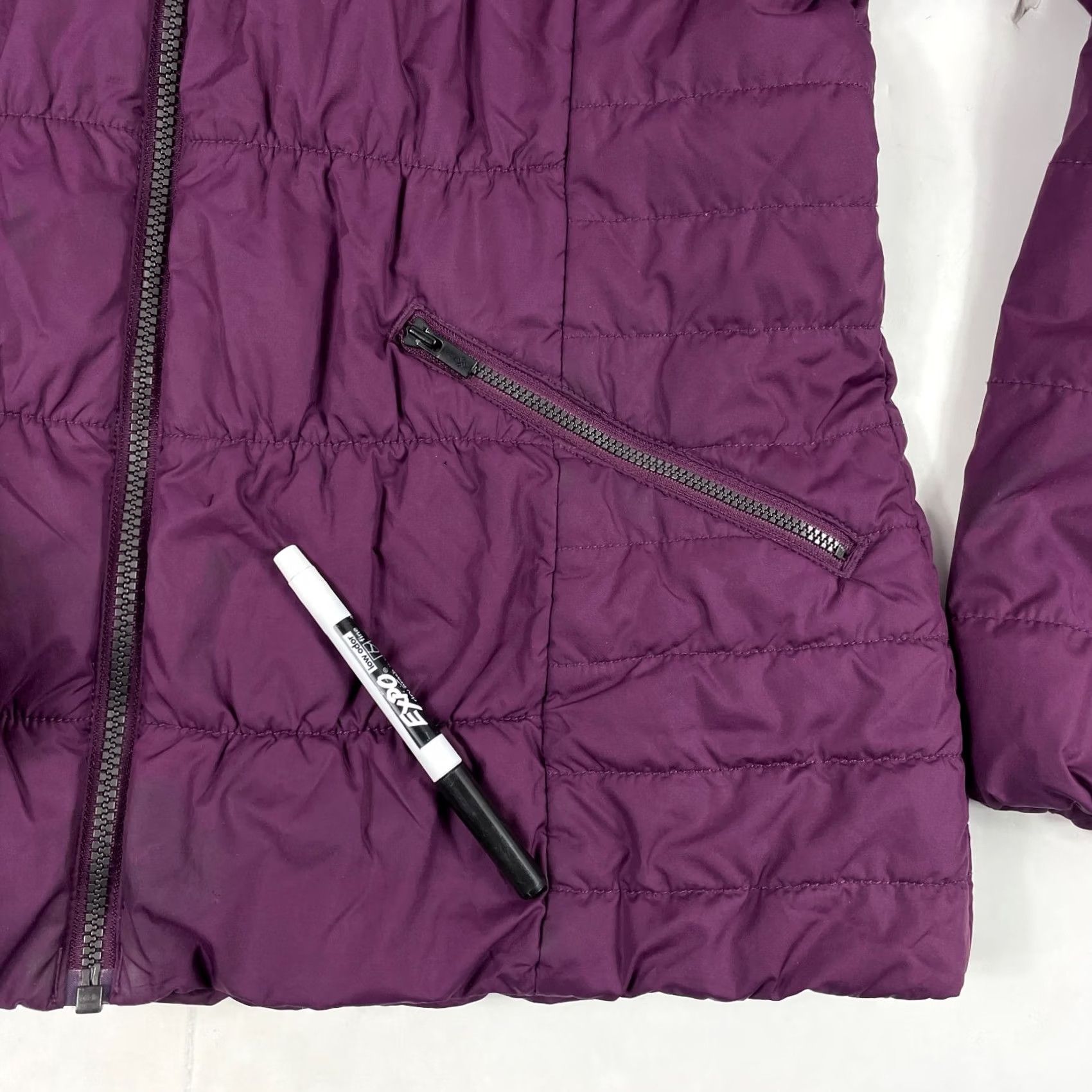 Vintage Columbia Jacket Womens Medium Purple Thermal Puffer Hooded Coat Jacket Outdoor Winter Skiing Compact Quilted Wind-Resistant Full Zip Size M / US 6-8 / IT 42-44 - 5 Thumbnail