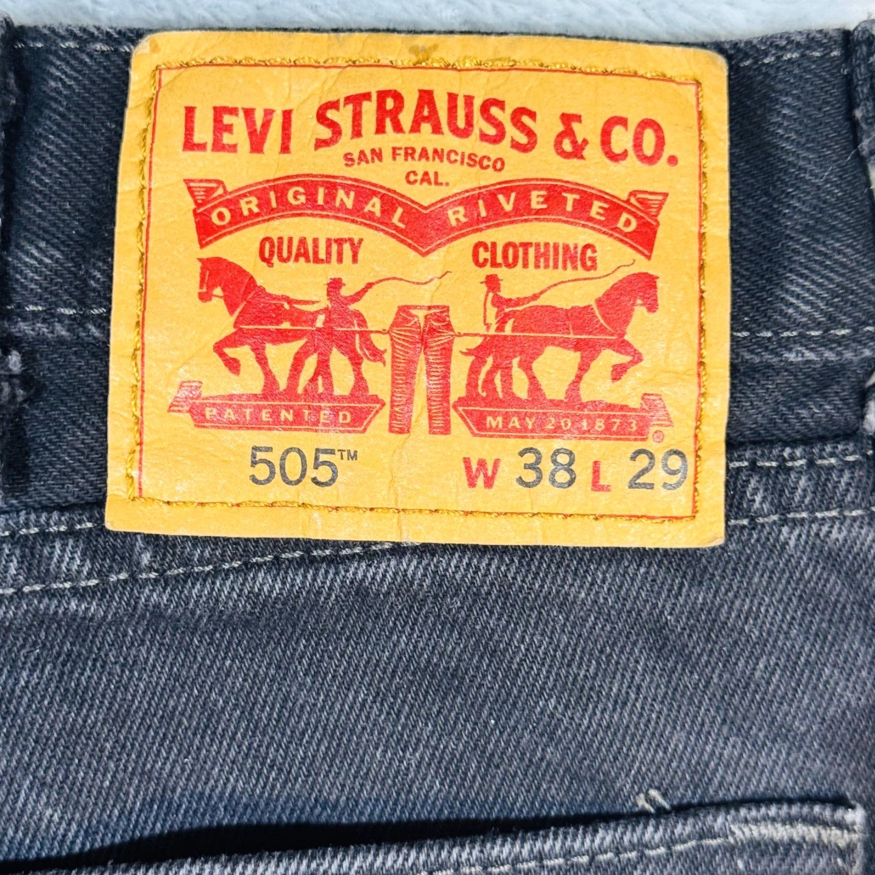 Levi's Levi's 505 Jeans Mens Regular Regular Fit 38x29 Dark Wash Black Denim Zip Fly 5-Pocket Straight Size US 38 / EU 54 - 7 Thumbnail