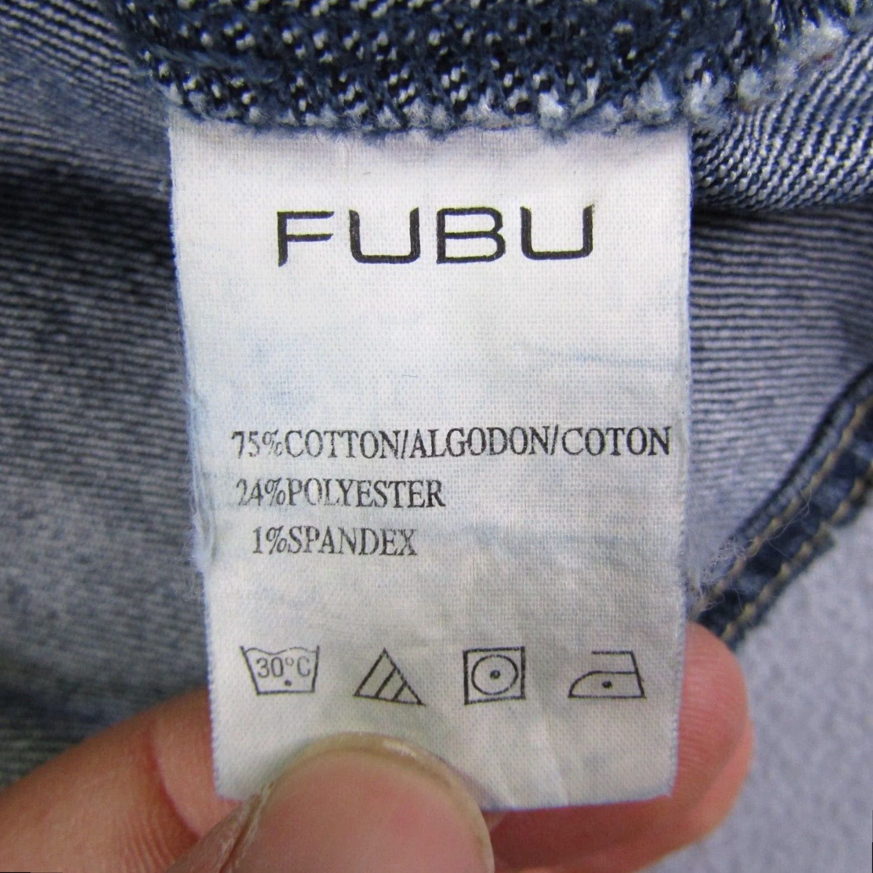 Fubu VINTAGE FUBU Denim Jacket Women 3X Blue Mid-Length Button Up Pockets 90s Mens? Womens Size 40" / US 18 - 5 Thumbnail