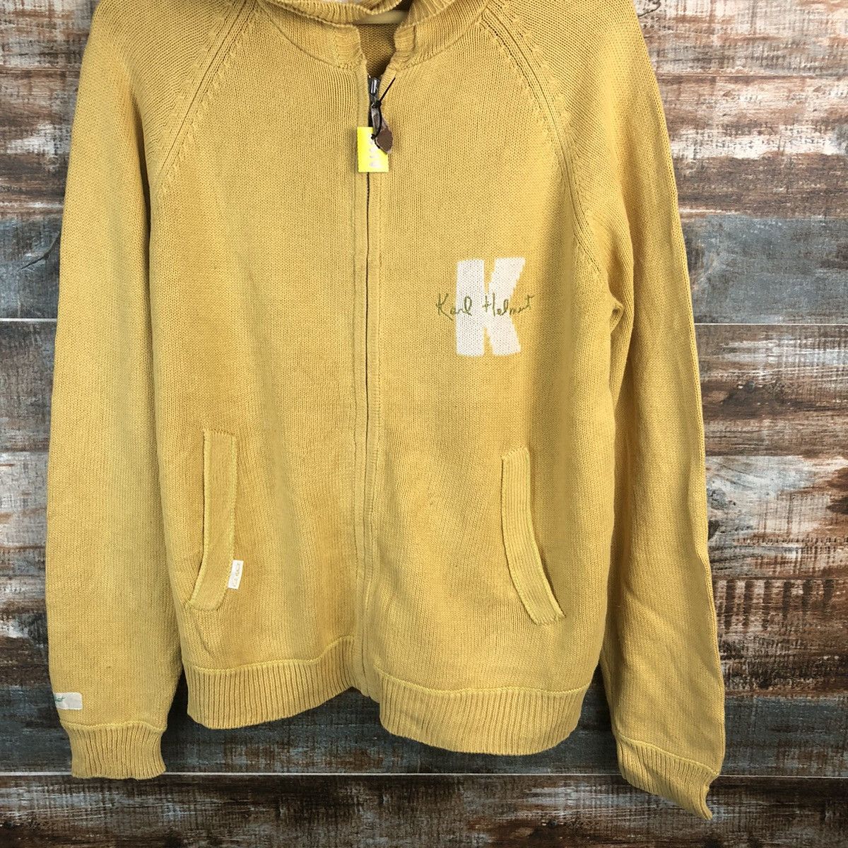 Karl Helmut Karl Helmut Yellow Hoodie Knitwear #A1852 Size M / US 6-8 / IT 42-44 - 6 Thumbnail