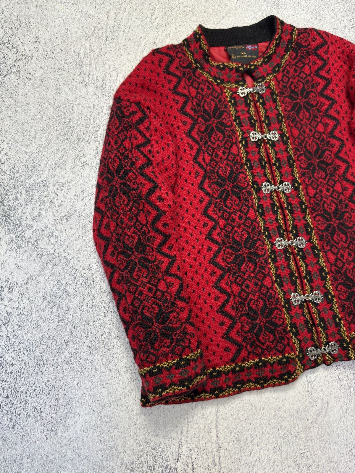 Dale Of Norway Vintage Windfjord Norway Pure Wool Nordic Cardigan Red Size US XL / EU 56 / 4 - 2 Thumbnail