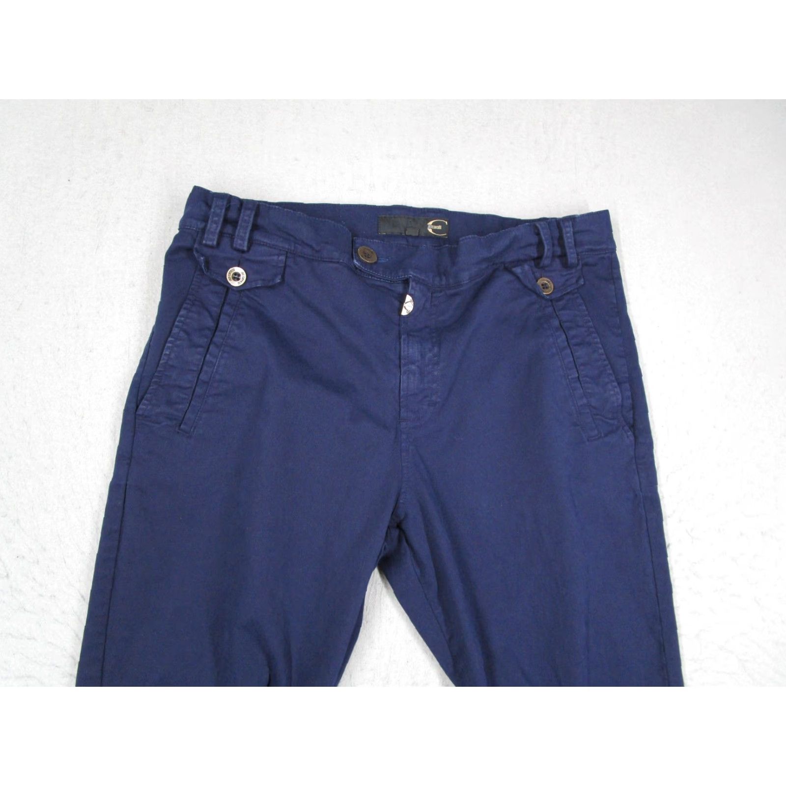Just Cavalli VINTAGE Just Cavalli Pants Chino Mens 48 Navy Blue Made in Italy Twill Luxury 33x32 Preppy Size US 32 / EU 48 - 2 Thumbnail