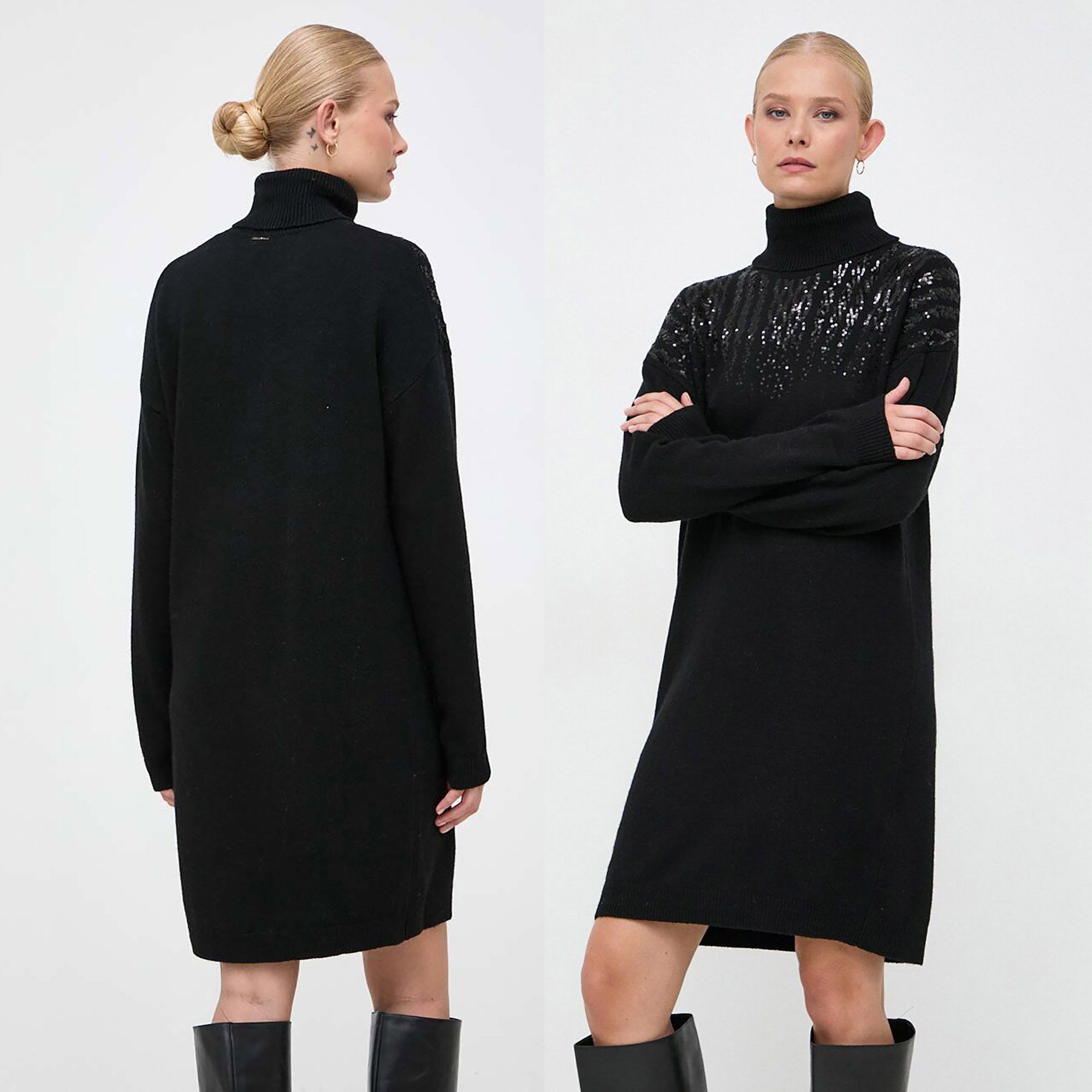 Liu Jo Liu Jo soft knitted dress with cashmere black XS Size XS / US 0-2 / IT 36-38 - 1 Thumbnail