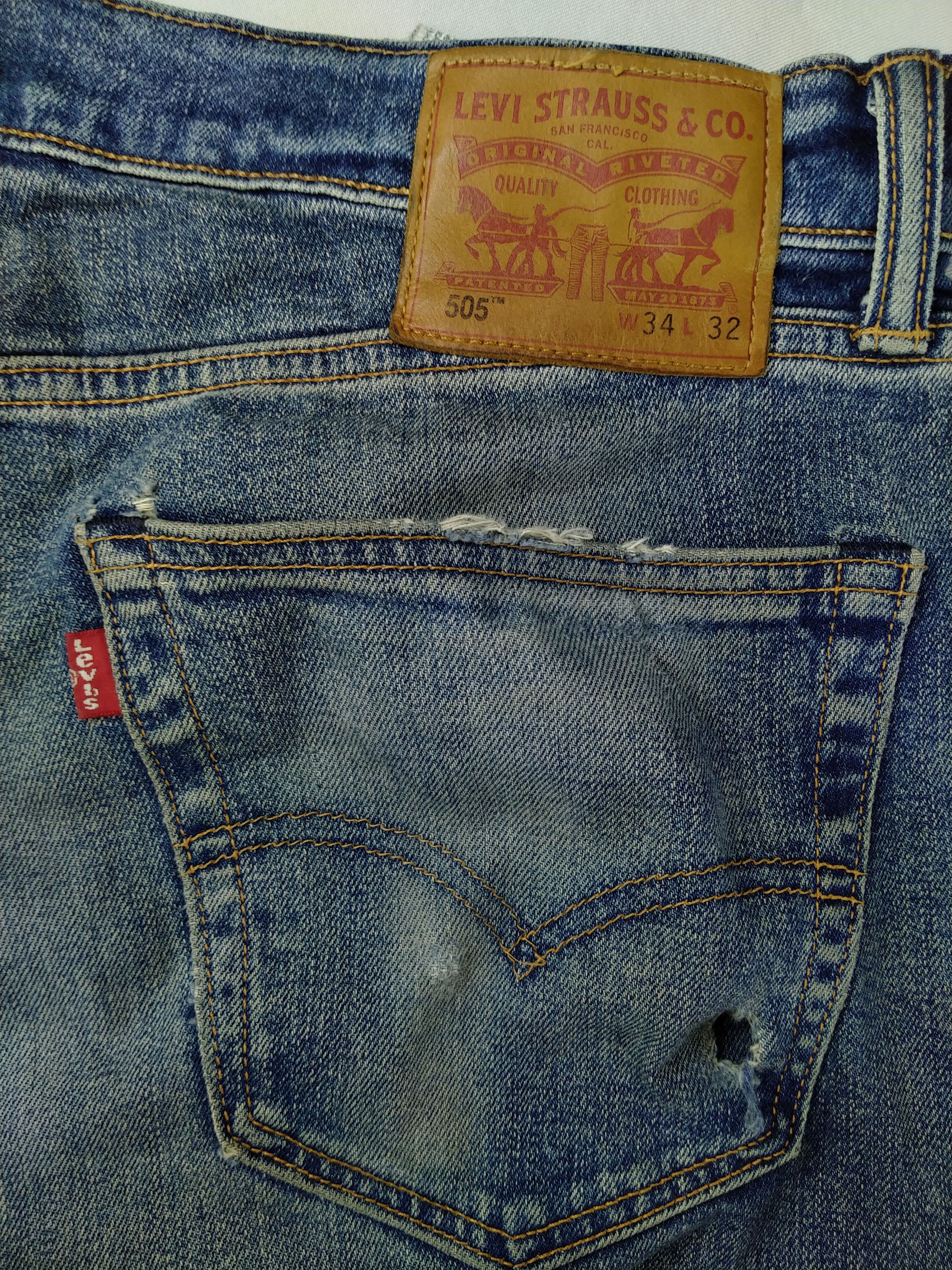Levi's Dirty Blue Levi's 505 Denim 35x29 -JN762 Size US 35 - 10 Thumbnail