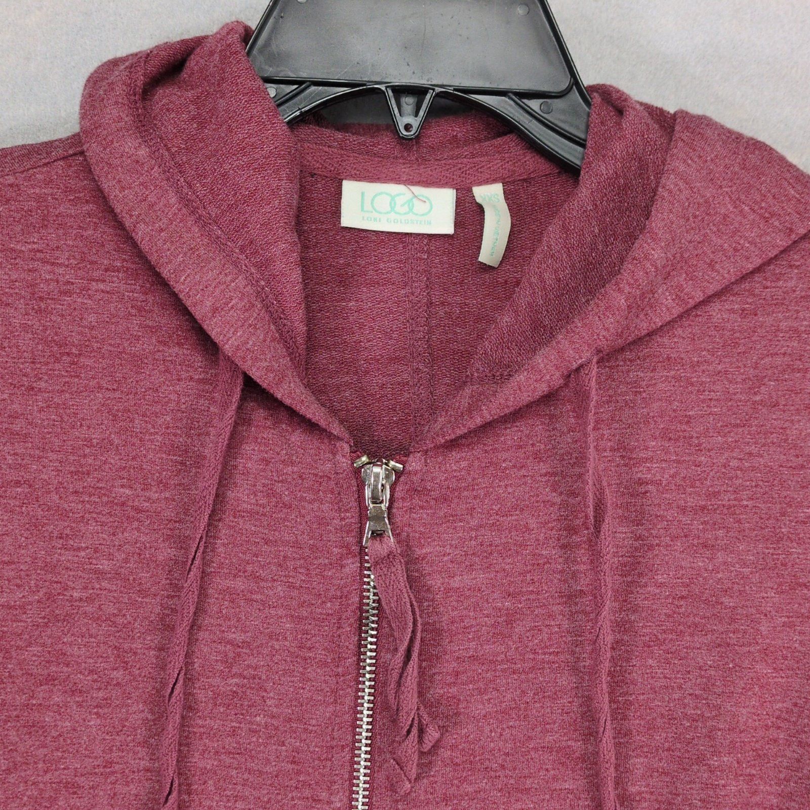 Logo Athletic LOGO Lori Goldstein Burgundy Oversize Full Zip Hoodie Jacket Size XXS / US 00 / IT 34 - 4 Thumbnail