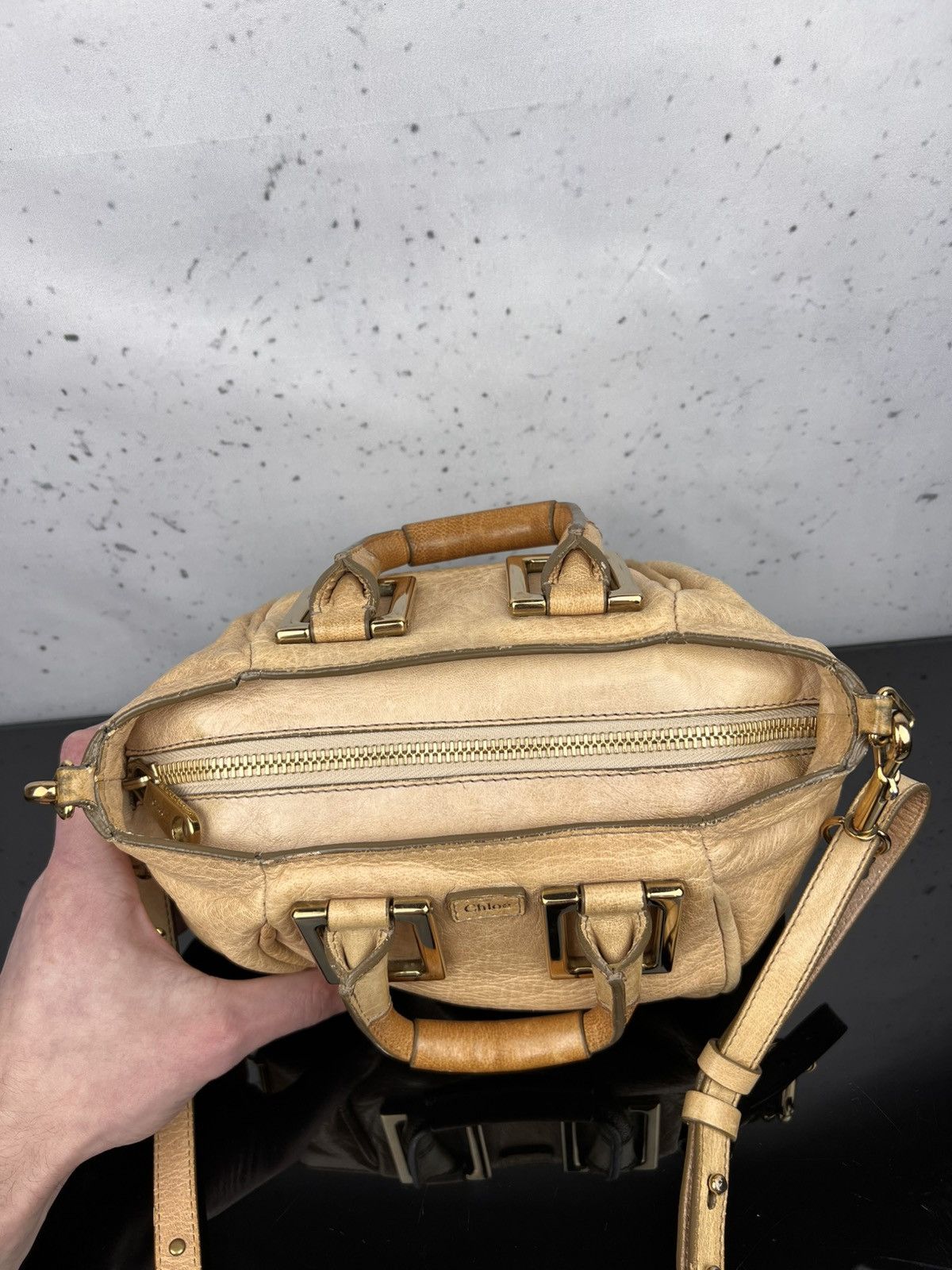 Chloe Authentic Chloé Ethel Small Satchel Bag Tan Lambskin Leather Size ONE SIZE - 6 Thumbnail