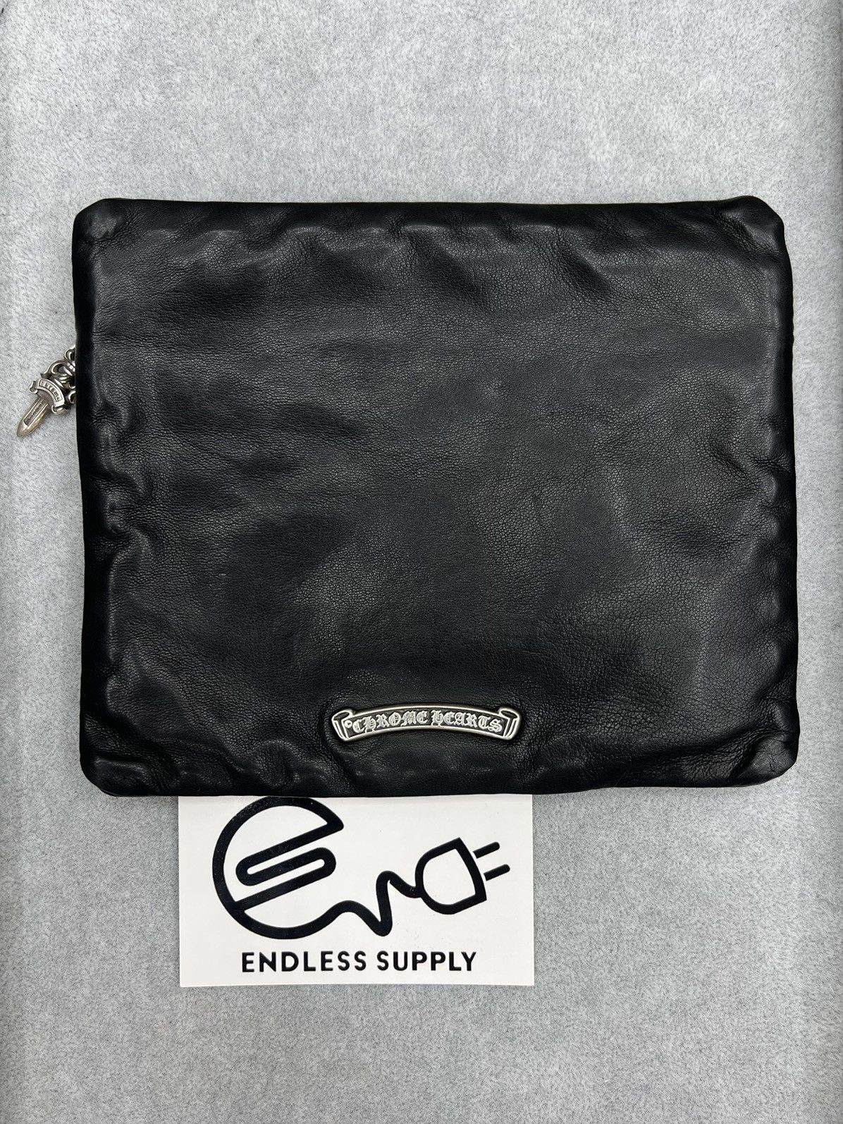 Chrome Hearts CHROME HEARTS LAMBSKIN CEMETERY CROSS PATCH ZIP MINI POUCH Size ONE SIZE - 3 Thumbnail