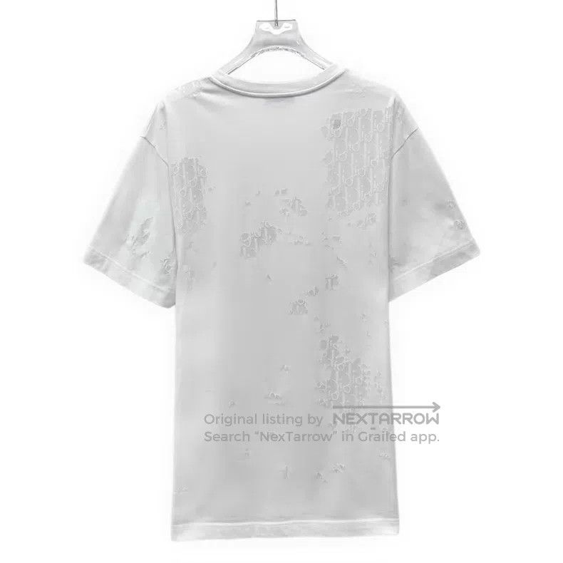 Dior Dior White destructive old flower jacquart cotton round-ne Size M / US 6-8 / IT 42-44 - 2 Thumbnail