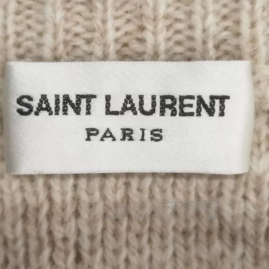 Saint Laurent Paris Saint Laurent Beige Ribbed Crew Neck Sweater. Size US L / EU 52-54 / 3 - 5 Thumbnail