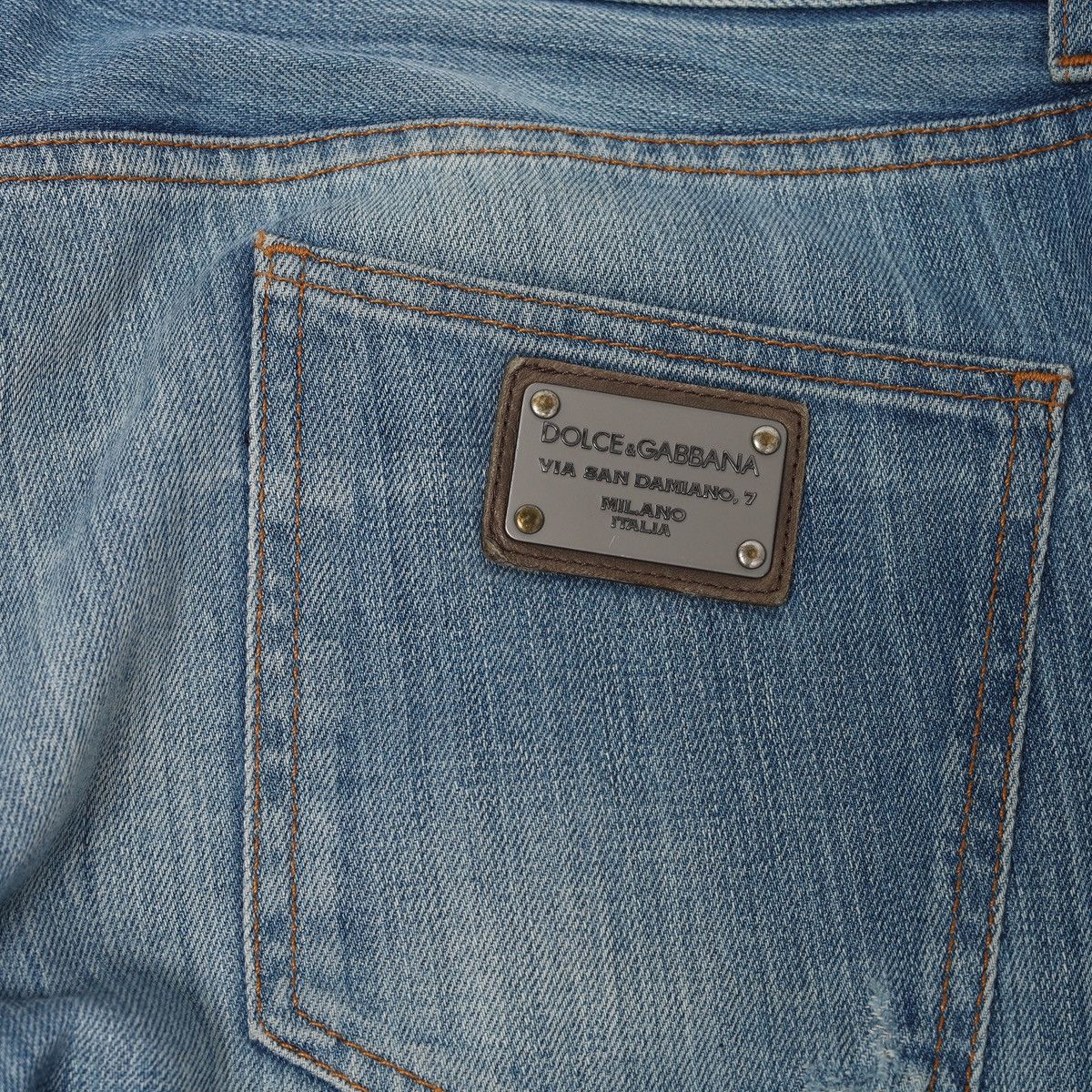 Dolce & Gabbana Dolce Gabbana Fade Denim Pants Blue Jeans Metal Logo Washed Size US 34 / EU 50 - 19 Thumbnail