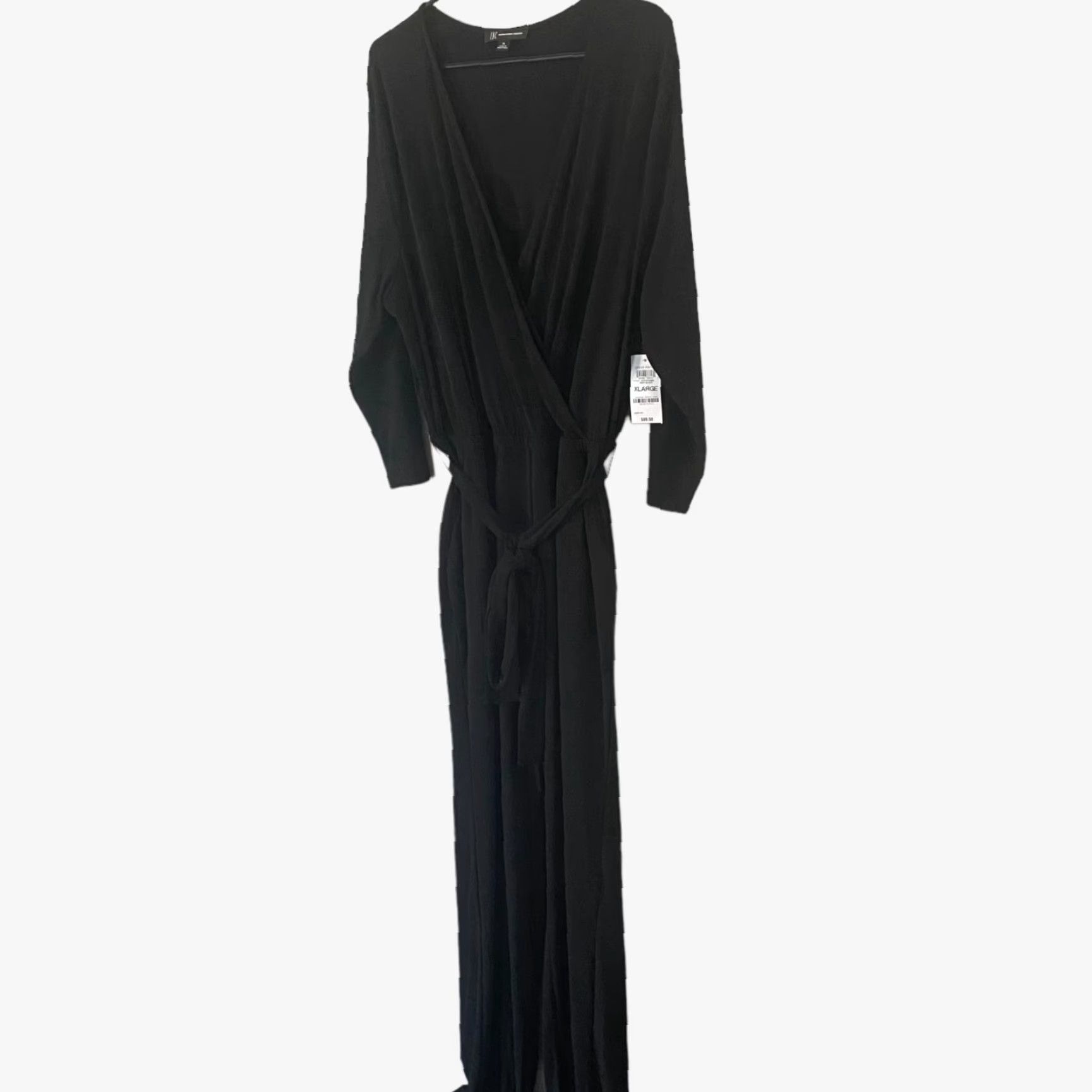 Vintage INC International Concepts Tie-Waist V-Neck Jumpsuit Black Womens XL New Stretch Size 40" / US 18 - 2 Thumbnail