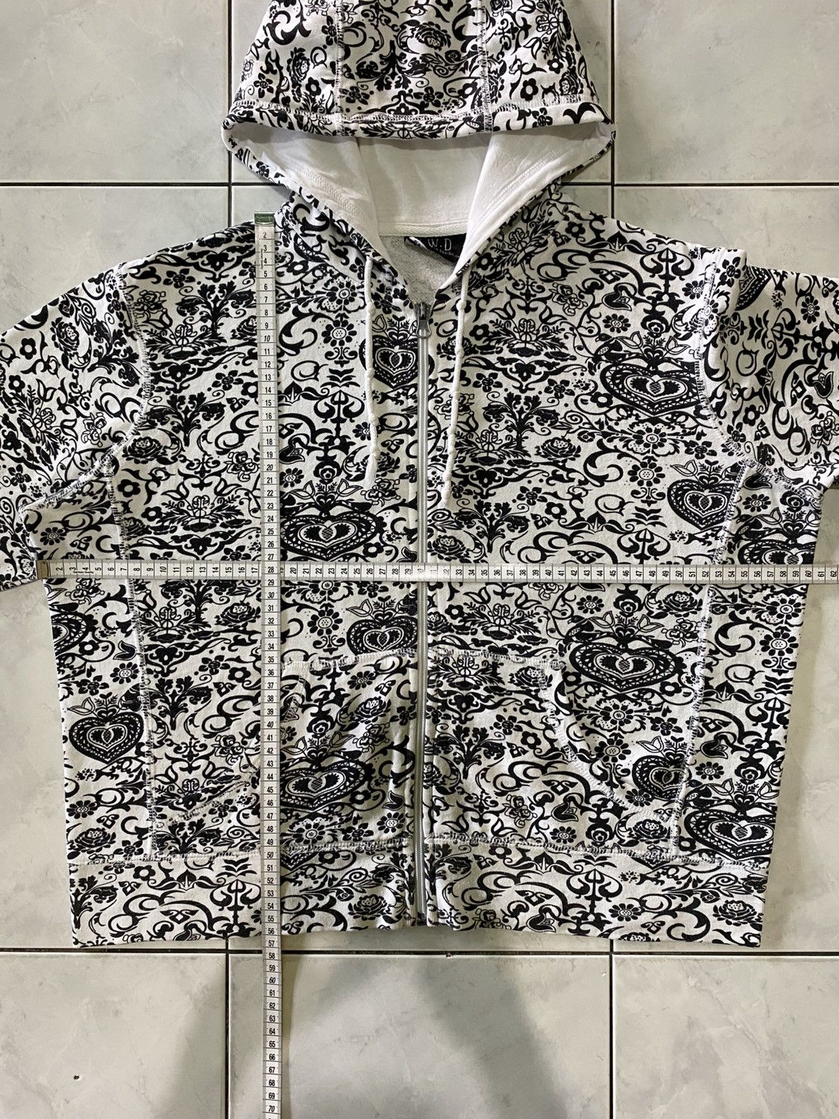 Vintage N.W.D Y2K Black White Paisley Full Zip Hoodie All Over Print Size L / US 10 / IT 46 - 17 Thumbnail