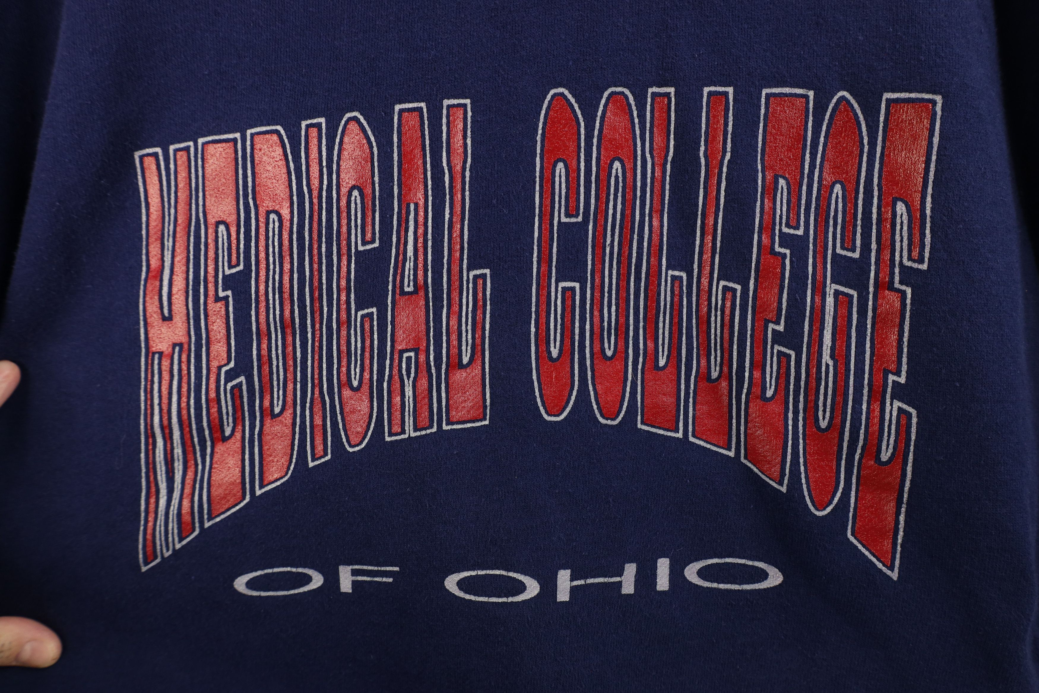 Vintage Vintage 90s Medical College of Ohio Henley Hoodie Sweatshirt Size US S / EU 44-46 / 1 - 5 Thumbnail